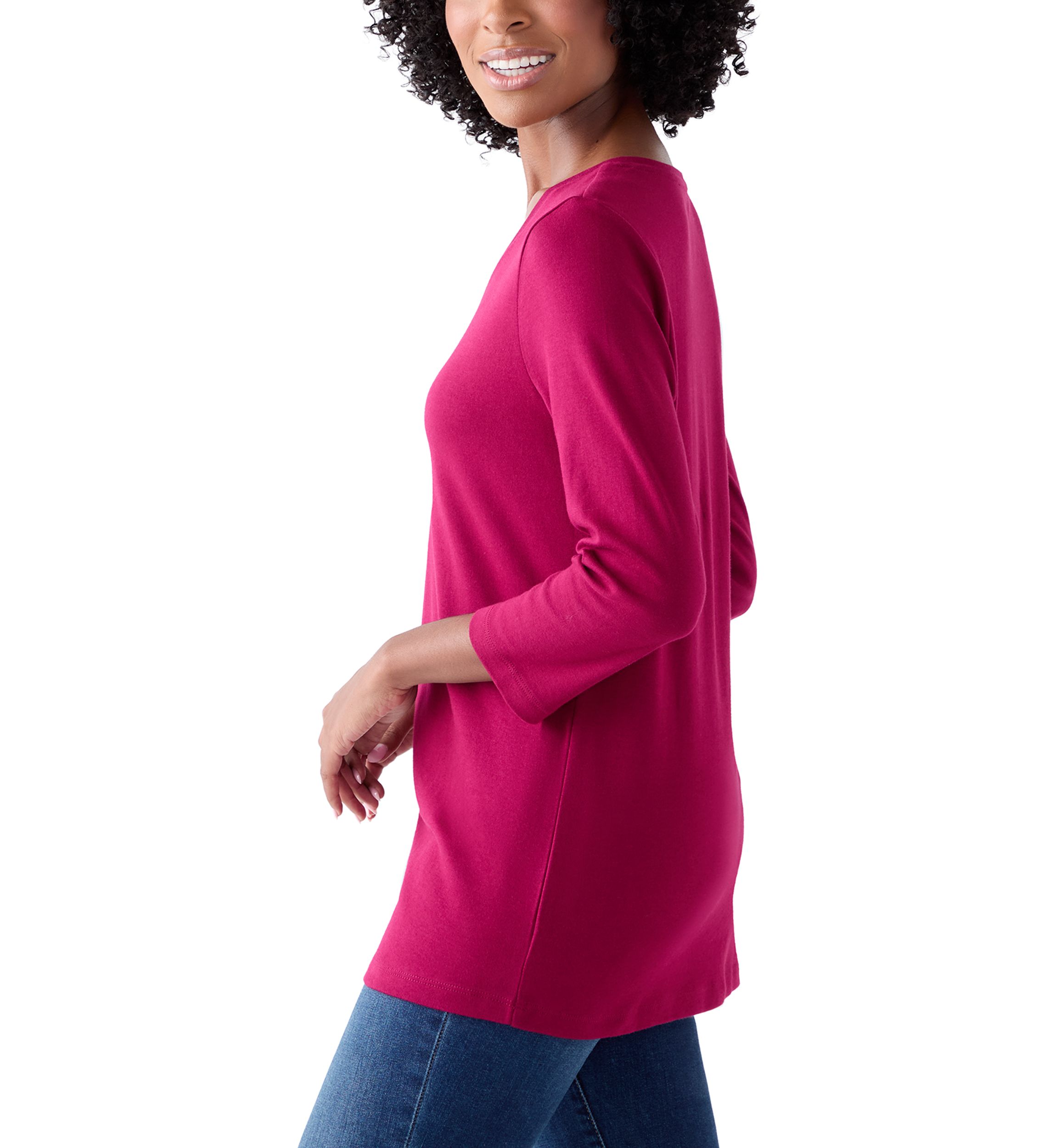 Womens Three-Quarter V-Neck T-Shirt