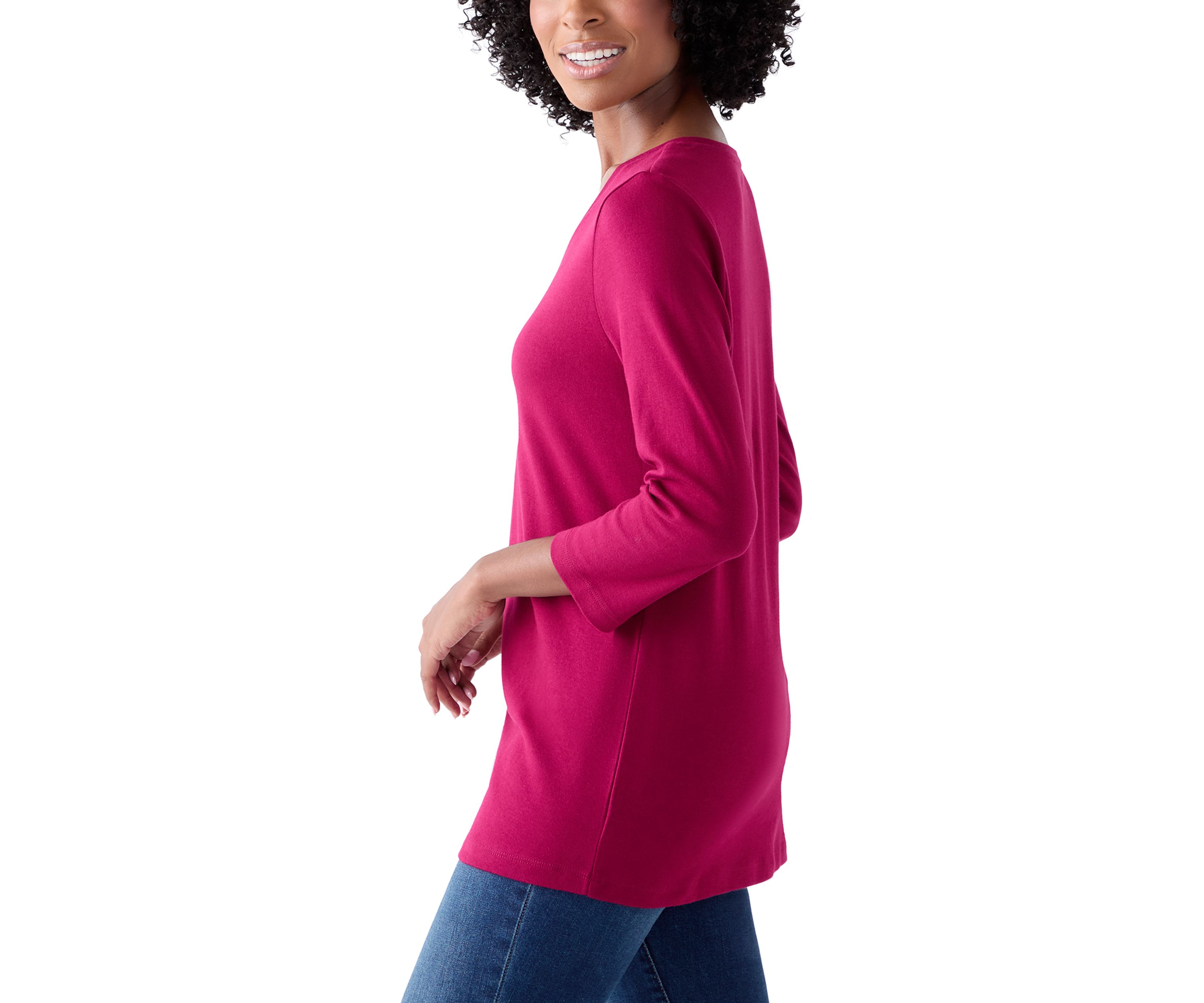 Womens Three-Quarter V-Neck T-Shirt