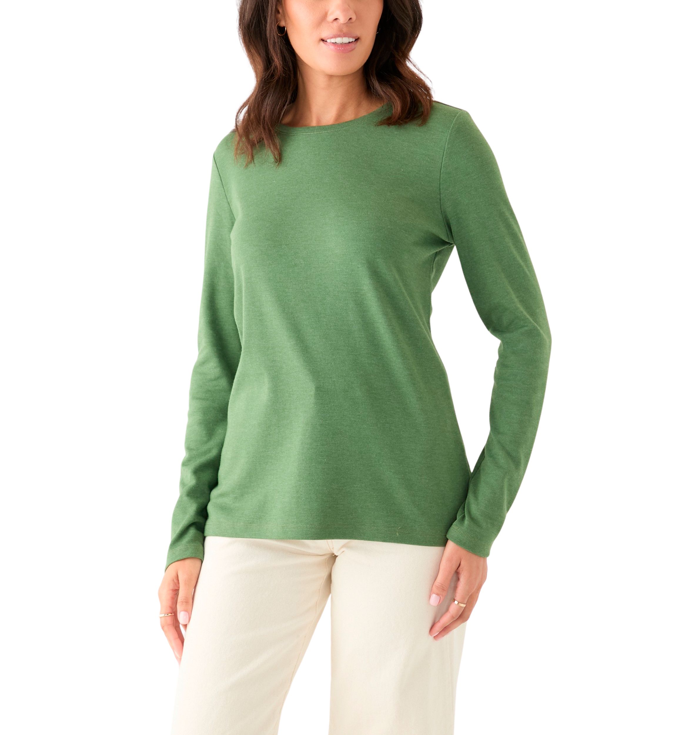Womens Long Sleeve Crew Neck Fashion T-Shirt