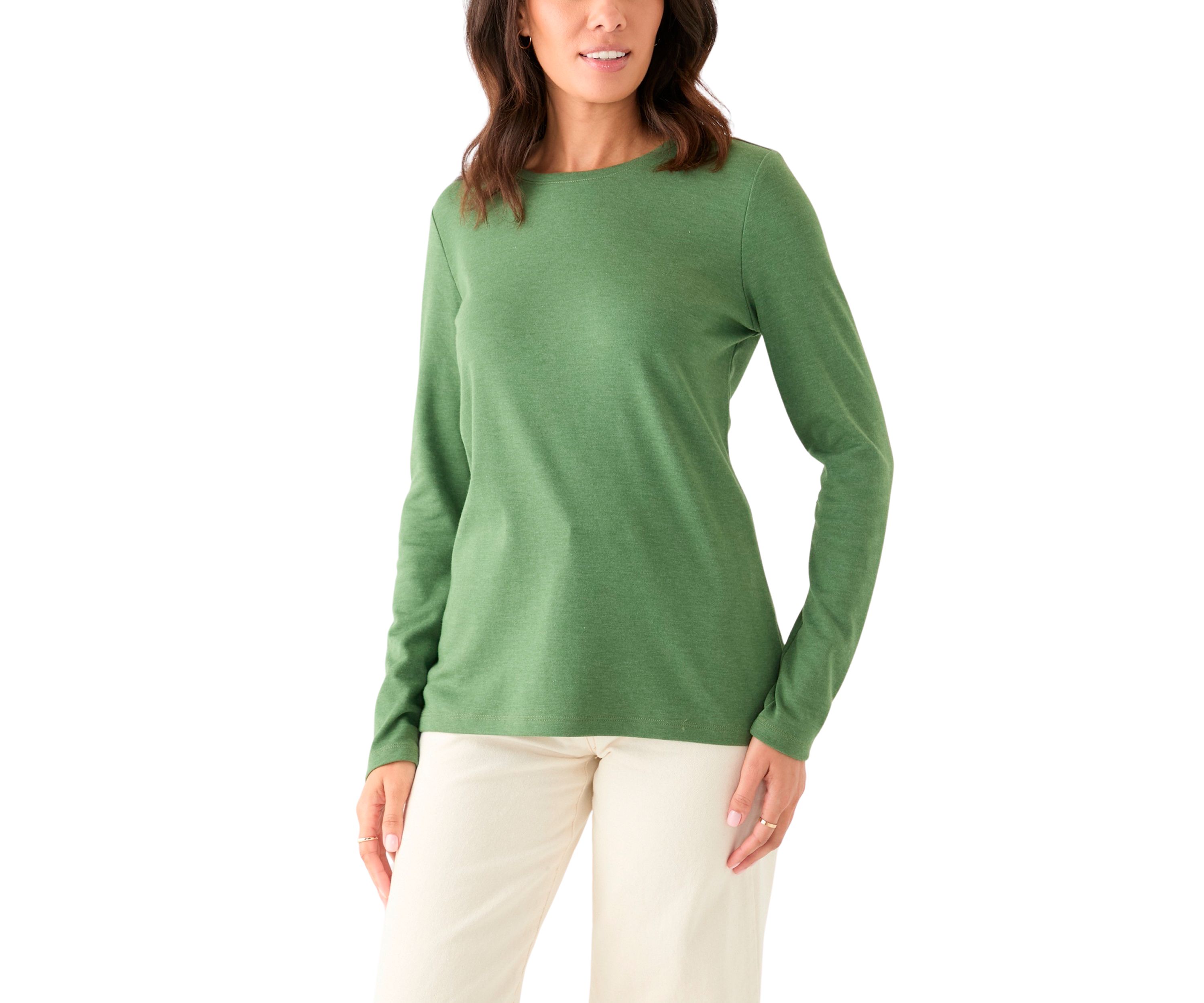 Womens Long Sleeve Crew Neck Fashion T-Shirt