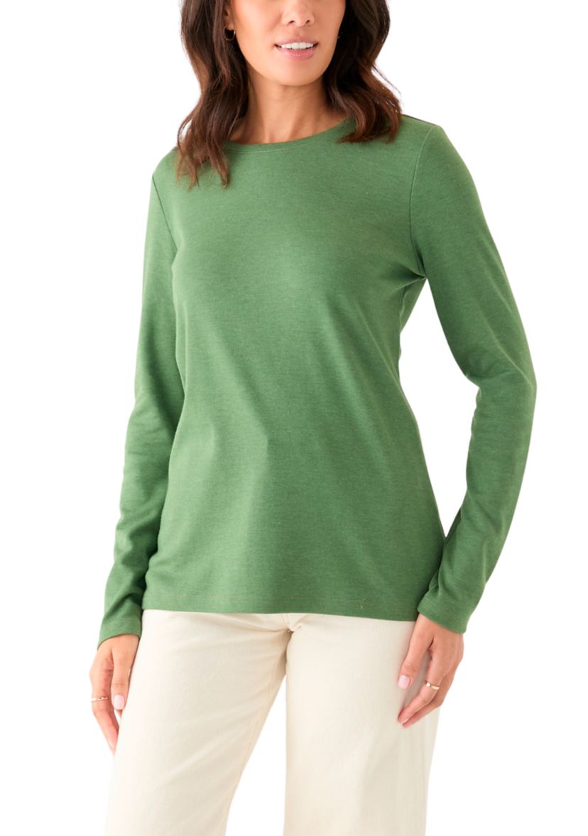 Womens Long Sleeve Crew Neck Fashion T-Shirt