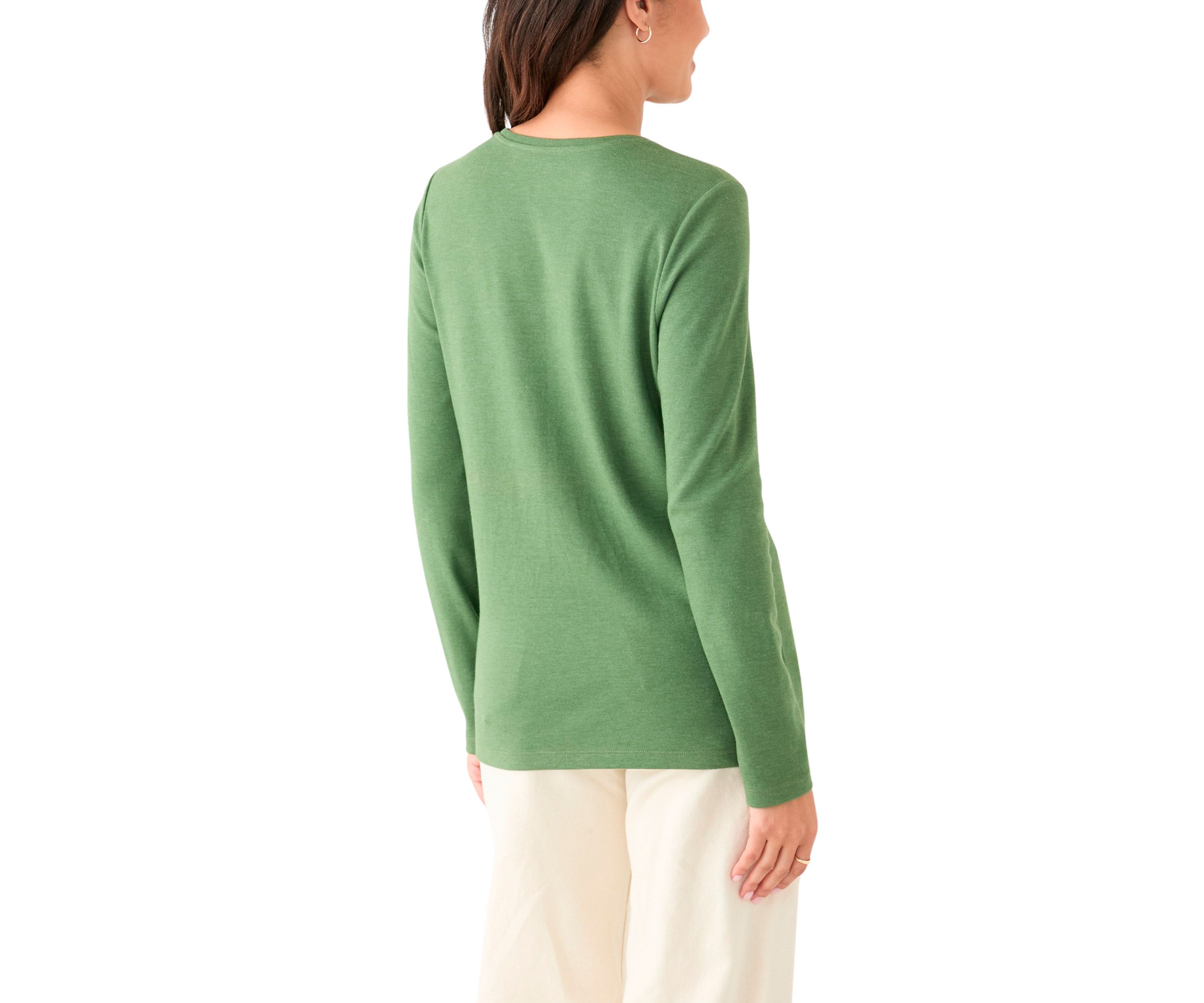 Womens Long Sleeve Crew Neck Fashion T-Shirt