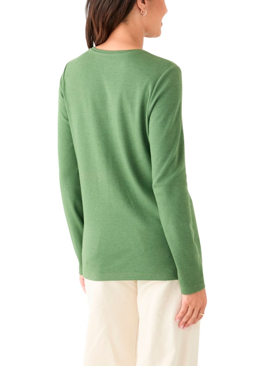 Womens Long Sleeve Crew Neck Fashion T-Shirt