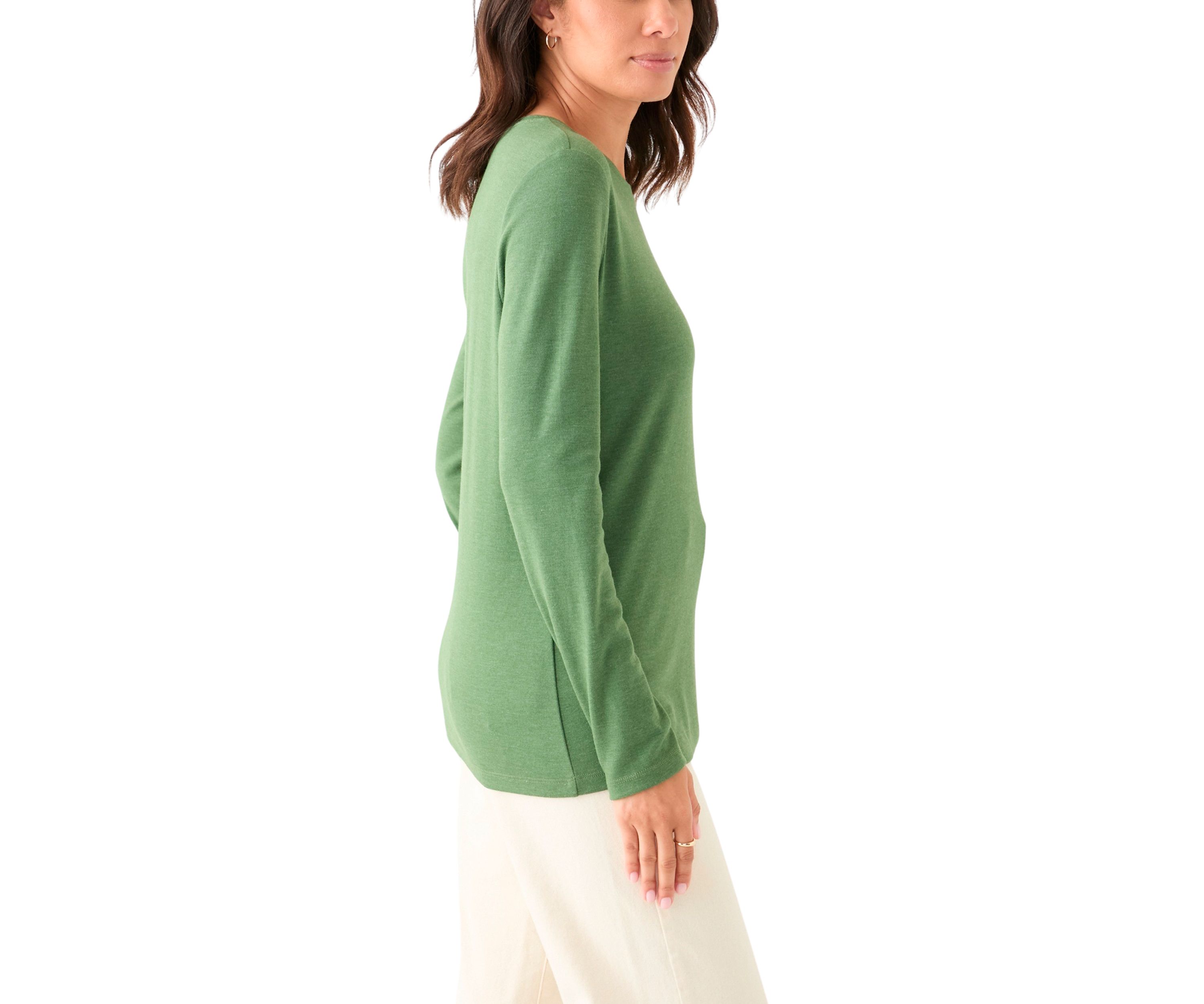 Womens Long Sleeve Crew Neck Fashion T-Shirt