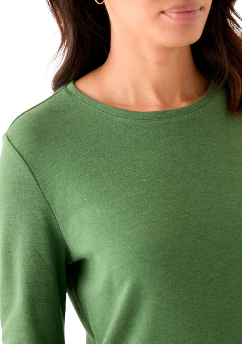 Womens Long Sleeve Crew Neck Fashion T-Shirt