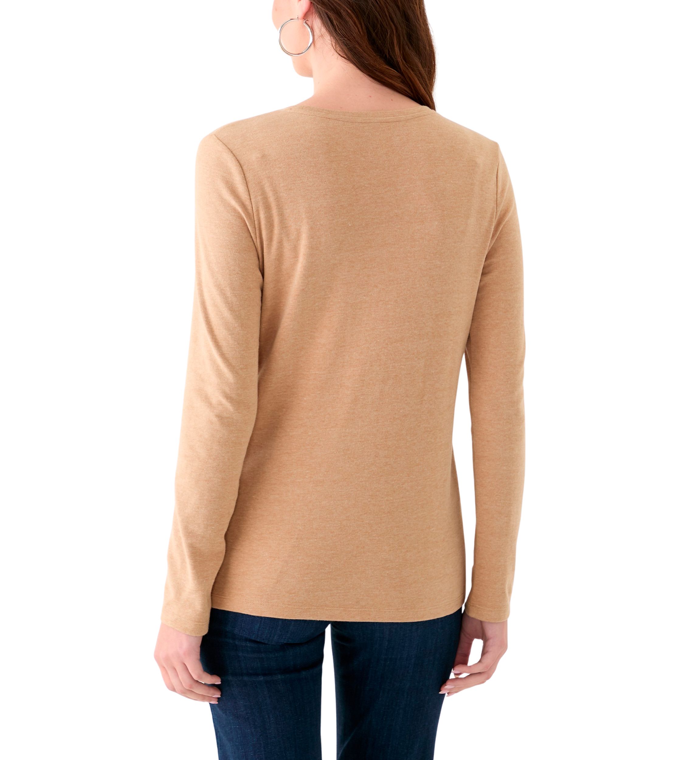 Womens Long Sleeve Crew Neck Heather T-Shirt