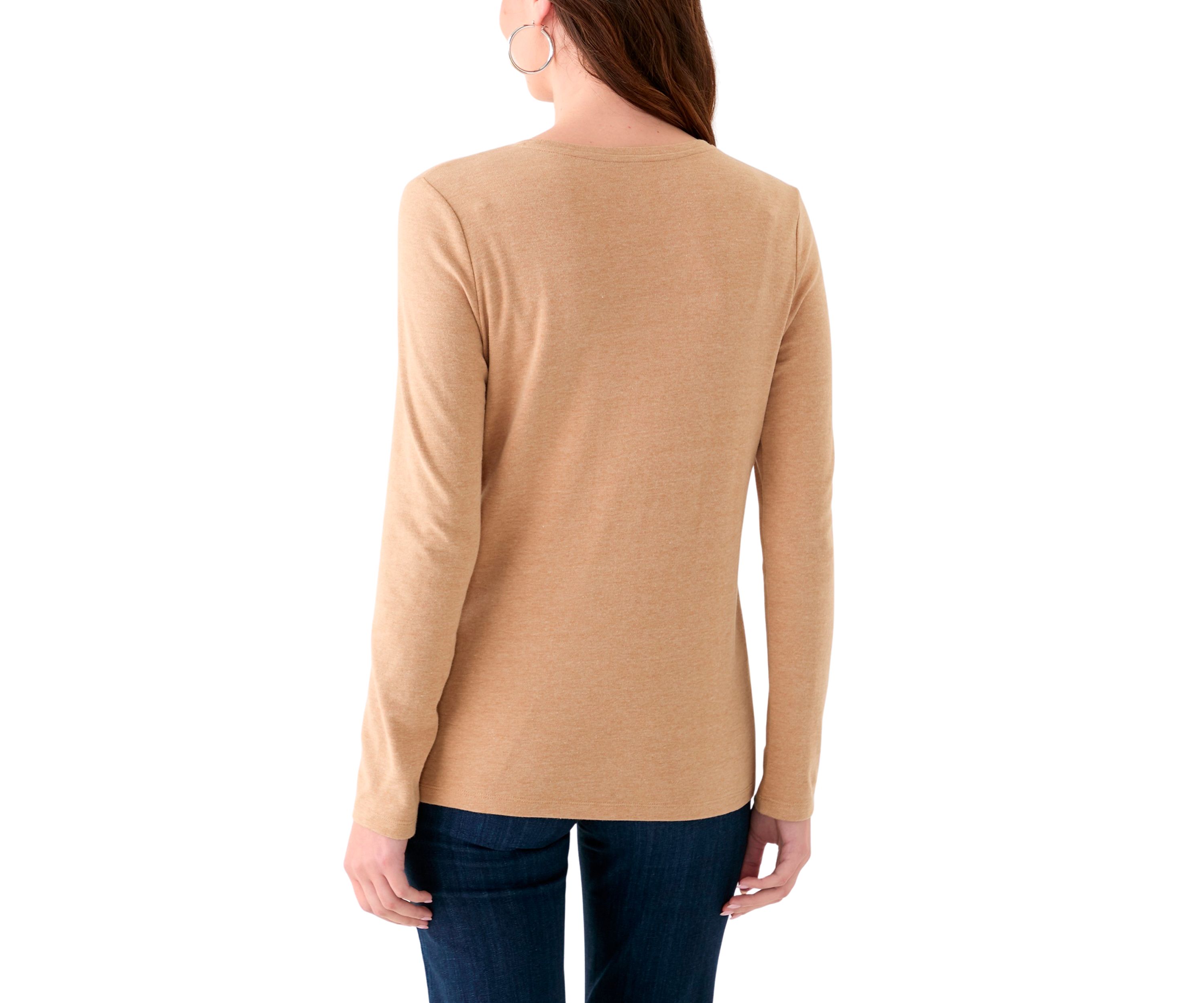 Womens Long Sleeve Crew Neck Heather T-Shirt