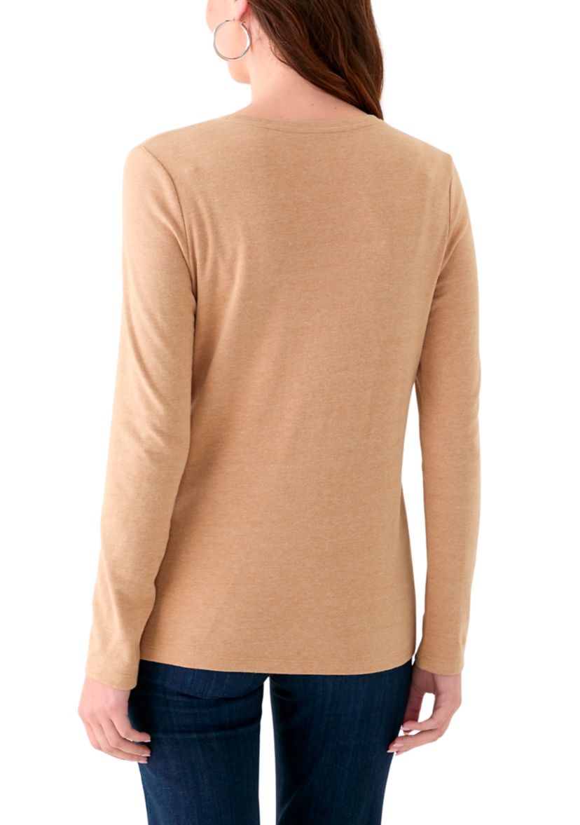 Womens Long Sleeve Crew Neck Heather T-Shirt