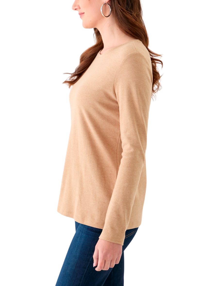 Womens Long Sleeve Crew Neck Heather T-Shirt
