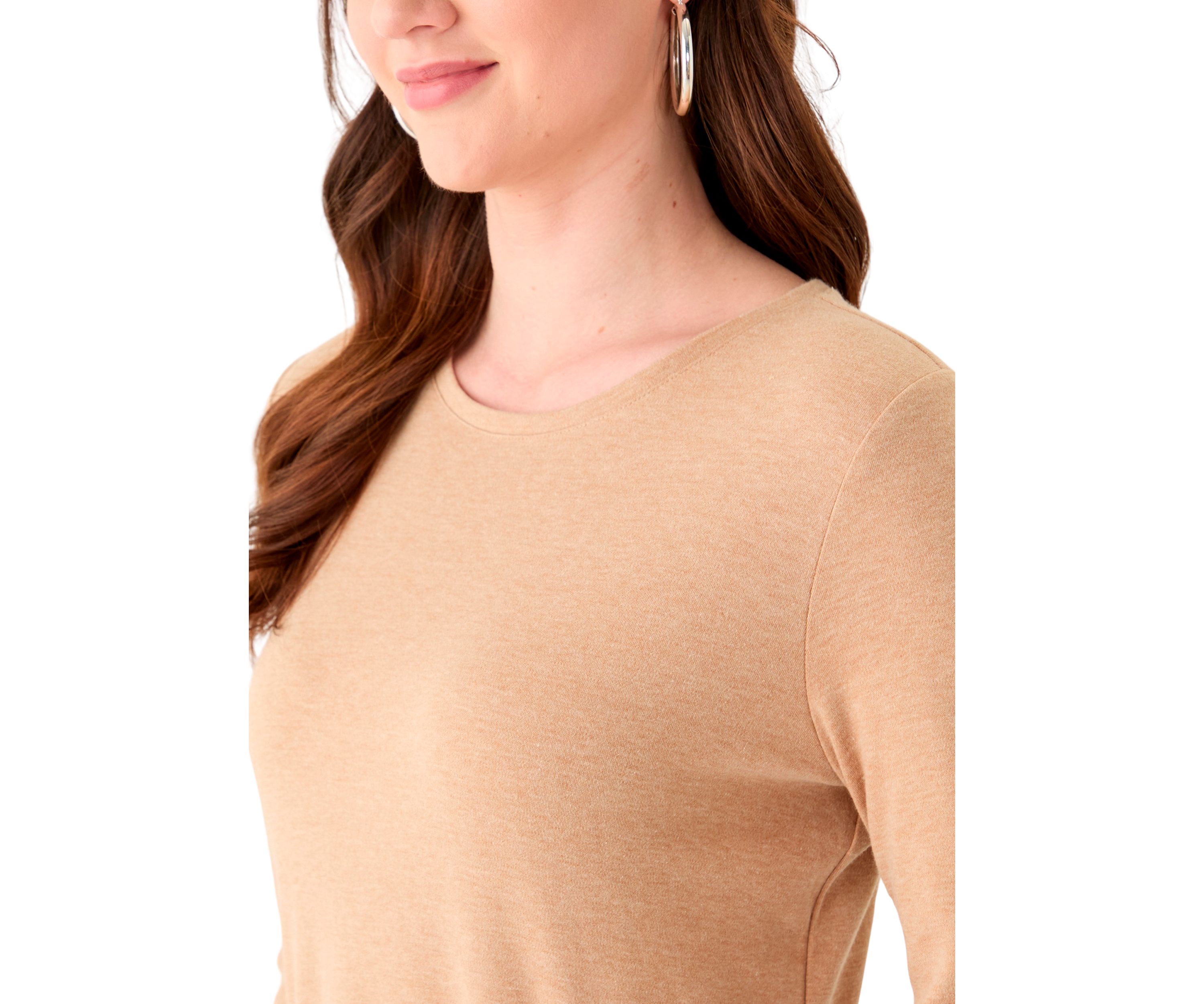 Womens Long Sleeve Crew Neck Heather T-Shirt