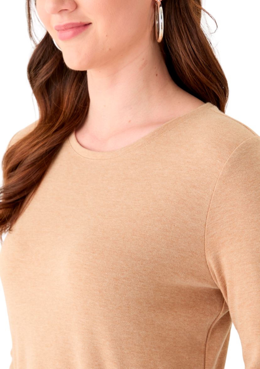 Womens Long Sleeve Crew Neck Heather T-Shirt