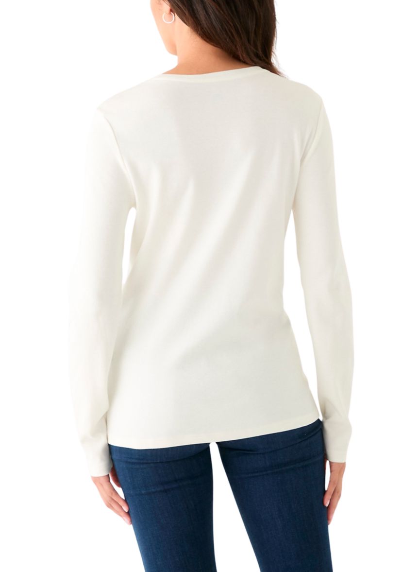 Womens Long Sleeve Crew Neck Graphic T-Shirt