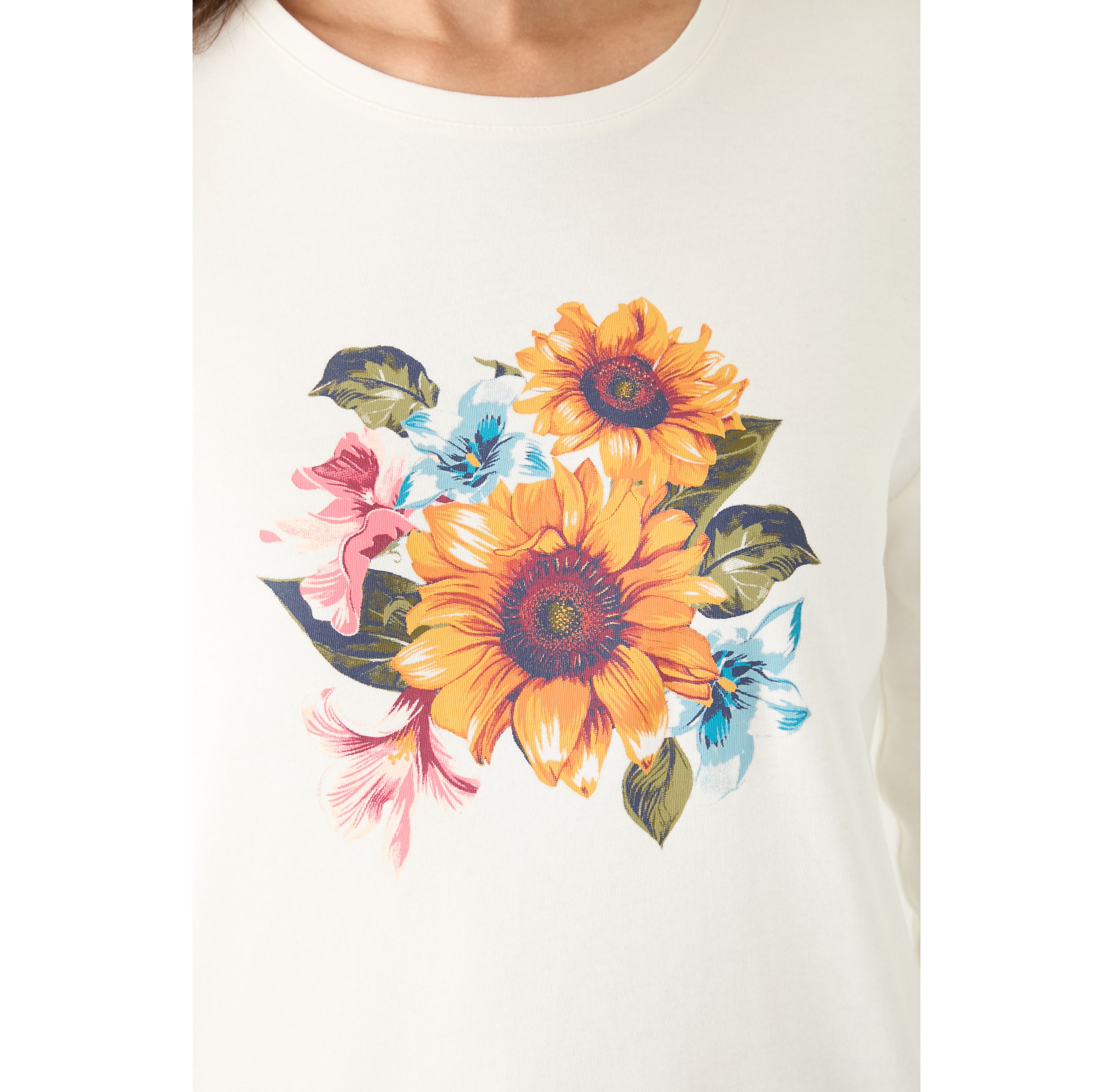 Womens Long Sleeve Crew Neck Graphic T-Shirt