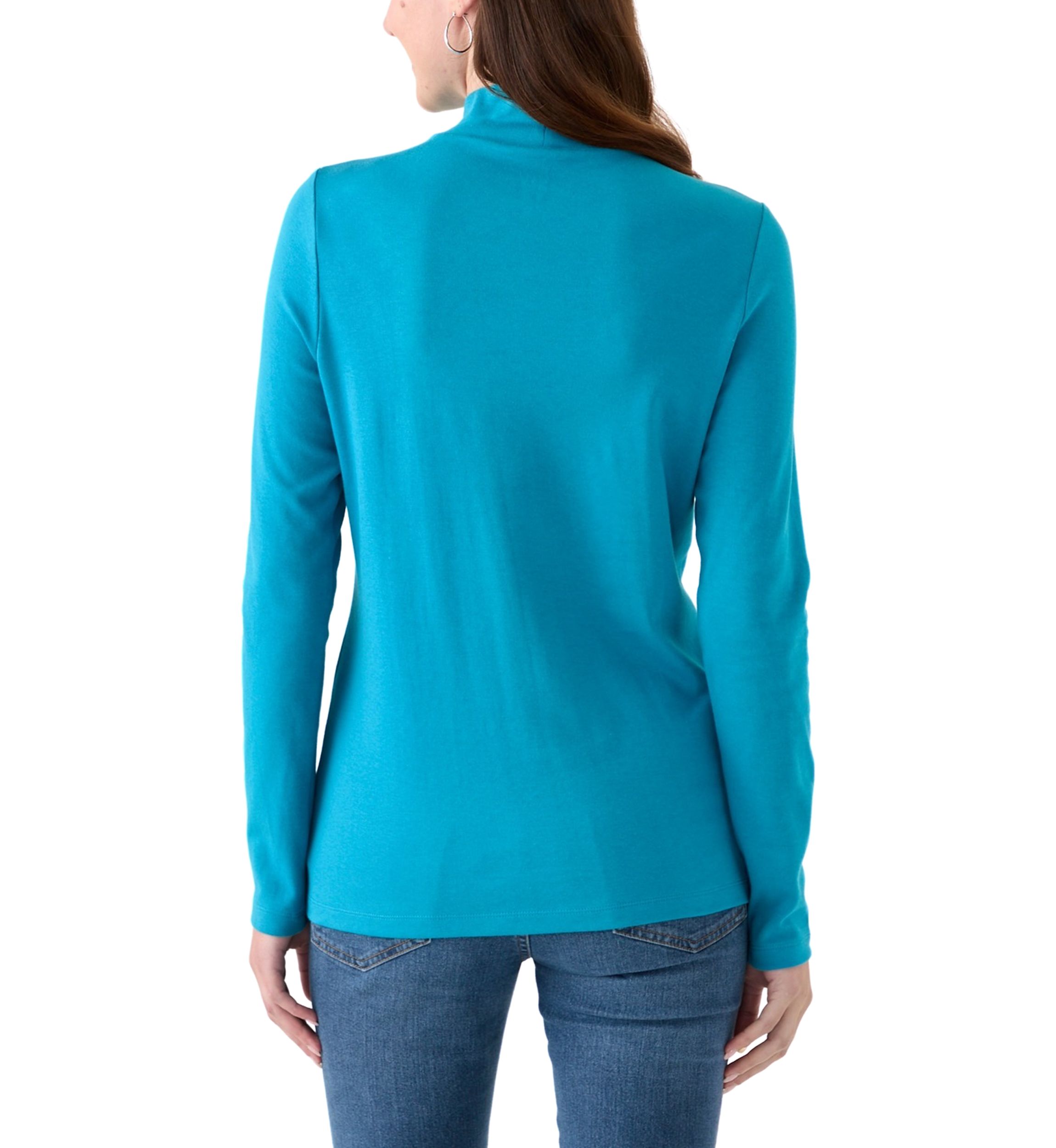 Womens Long Sleeve Mock Neck T-Shirt