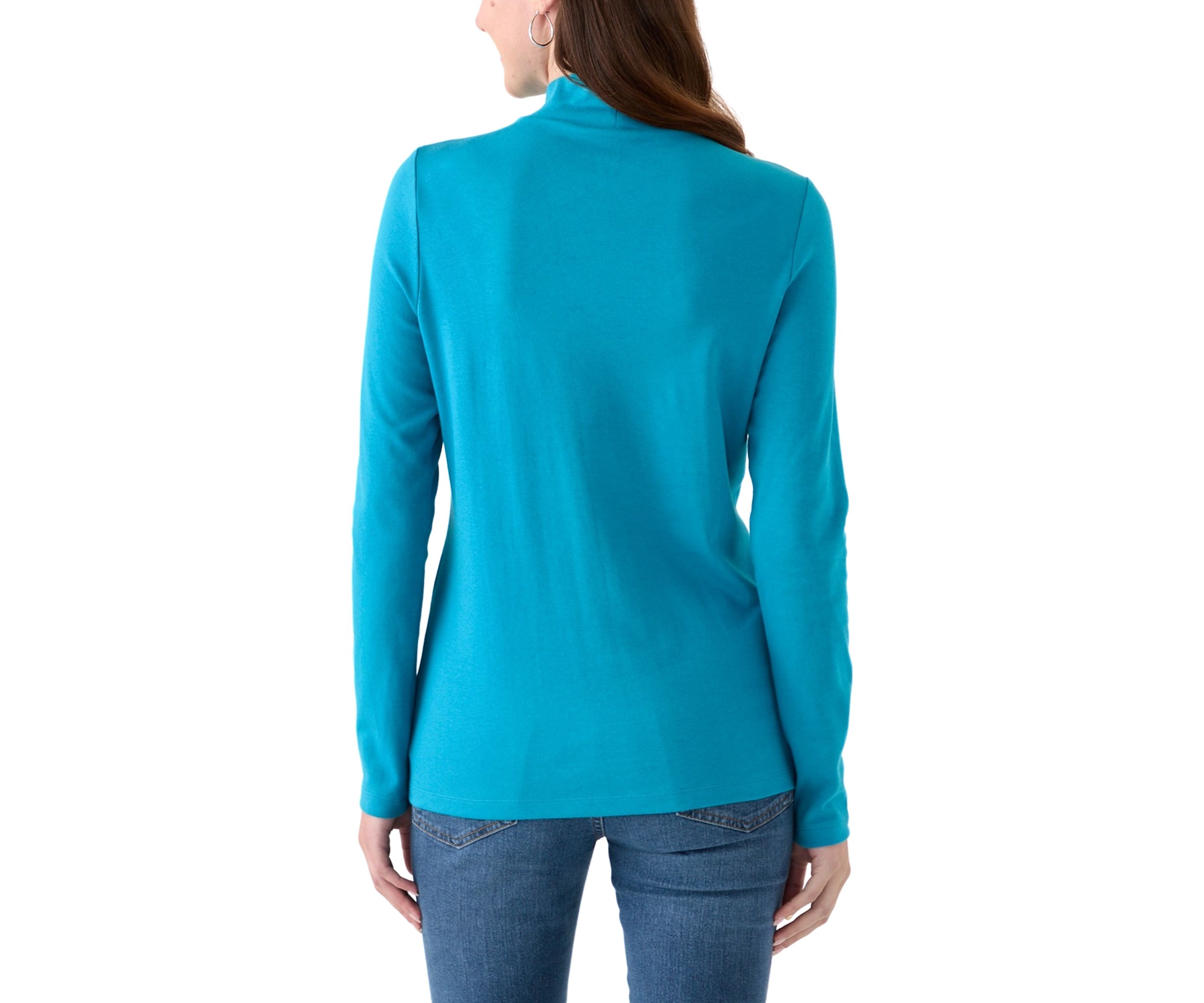 Womens Long Sleeve Mock Neck T-Shirt