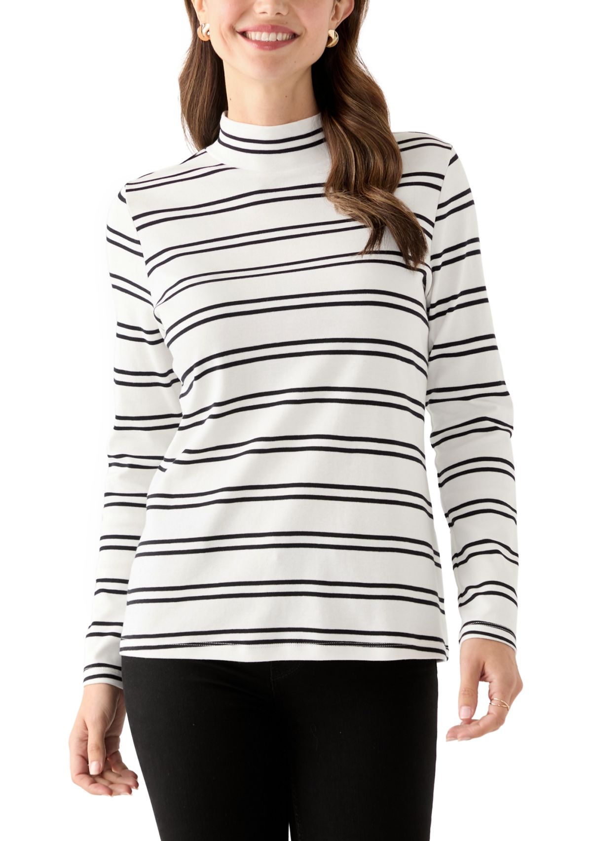 Womens Long Sleeve Mock Neck Shirt
