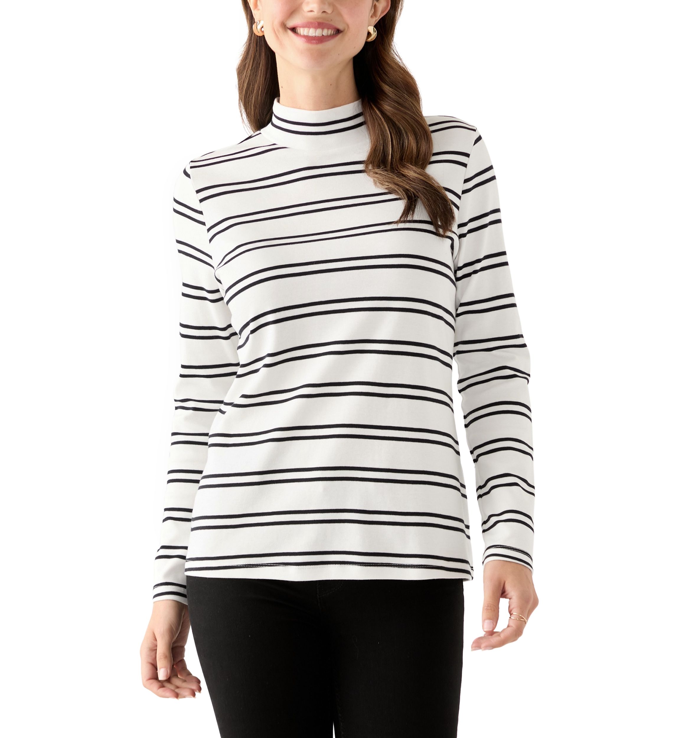 Womens Long Sleeve Mock Neck Shirt