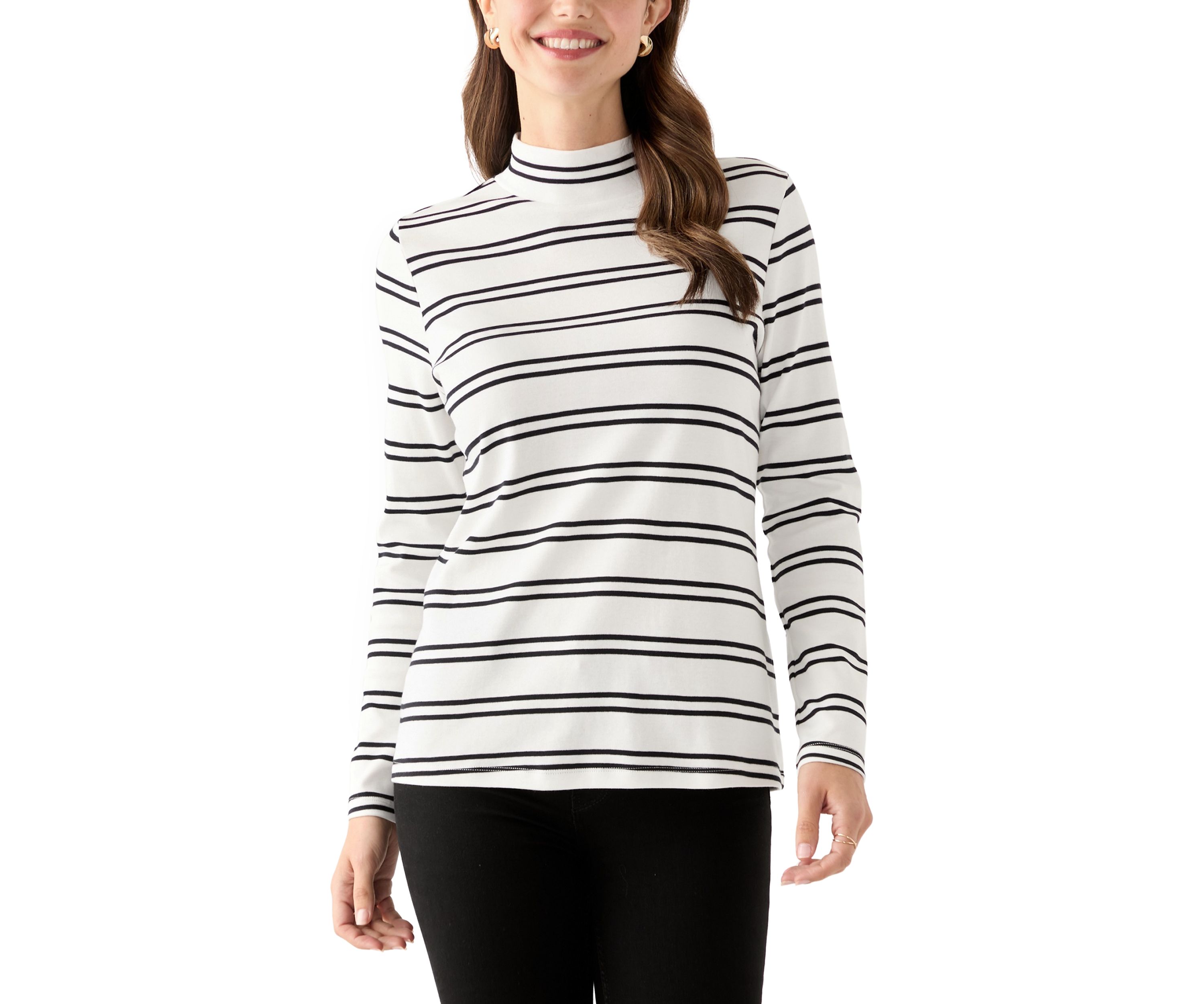 Womens Long Sleeve Mock Neck Shirt