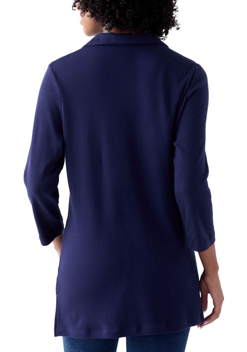 Womens Three-Quarter Sleeve Polo Tunic