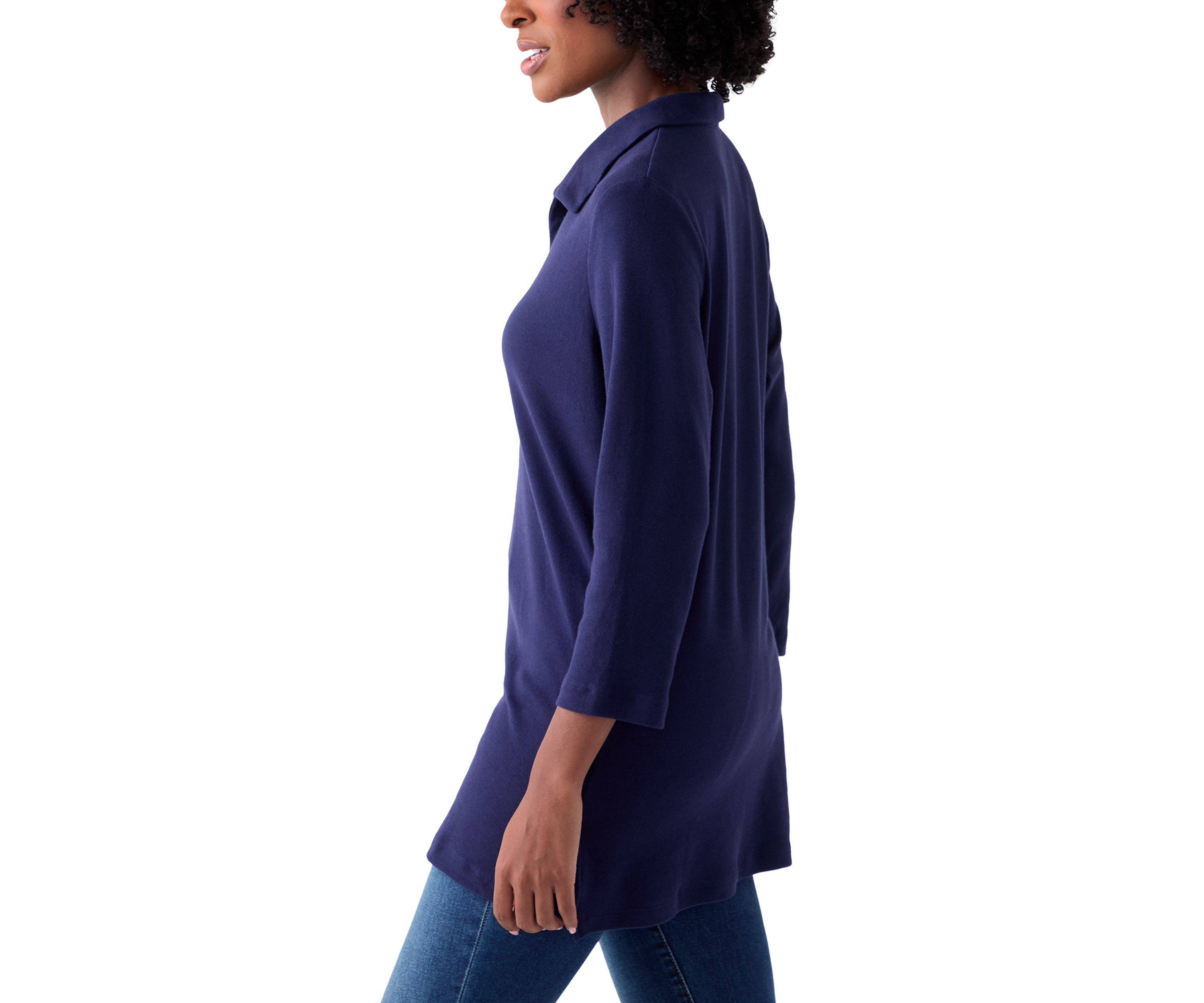 Womens Three-Quarter Sleeve Polo Tunic
