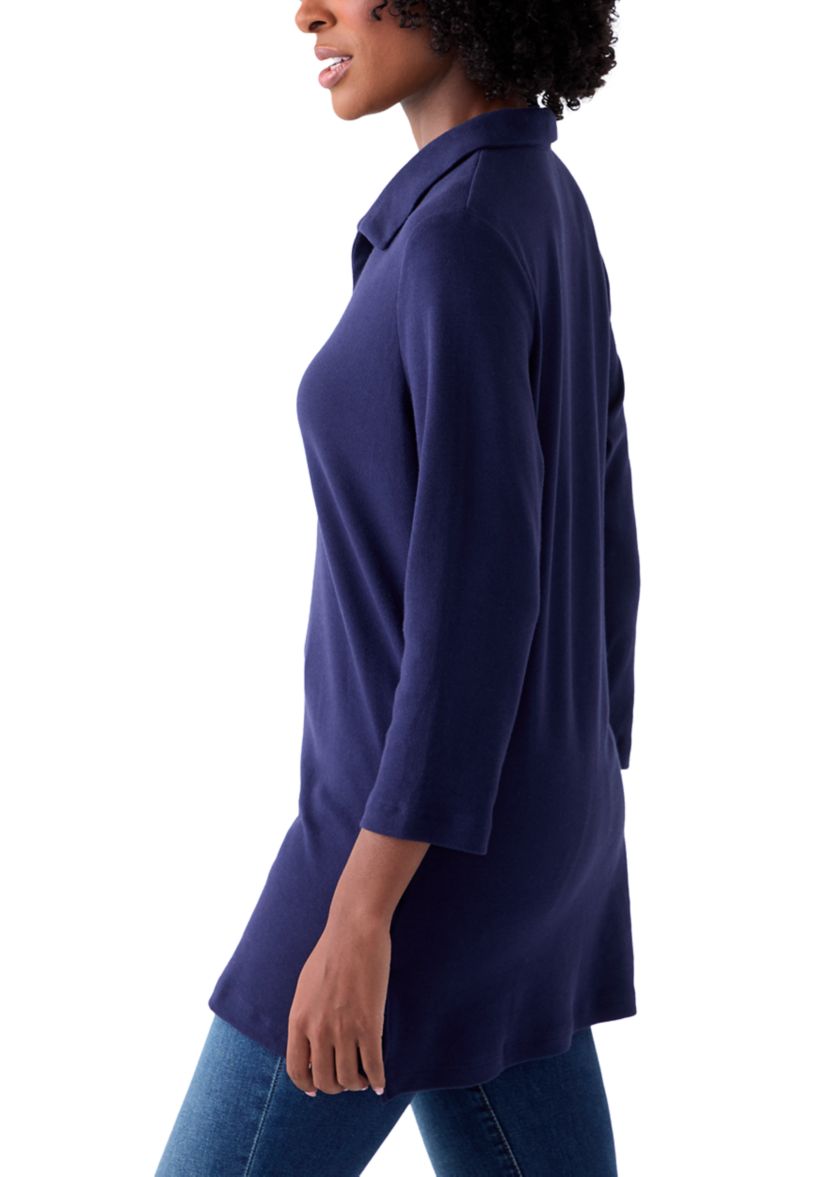 Womens Three-Quarter Sleeve Polo Tunic