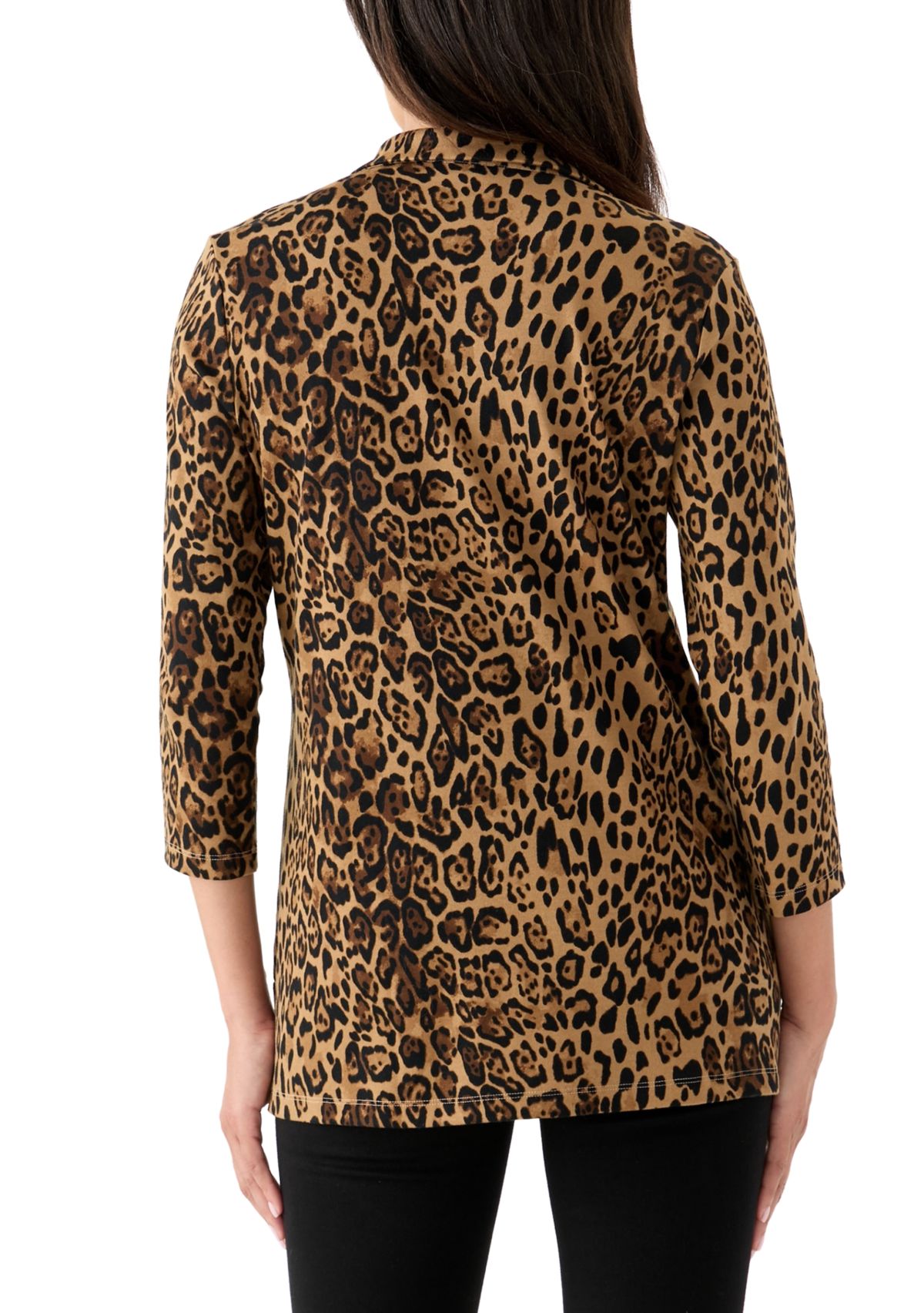 Womens Printed 3/4 Polo Top
