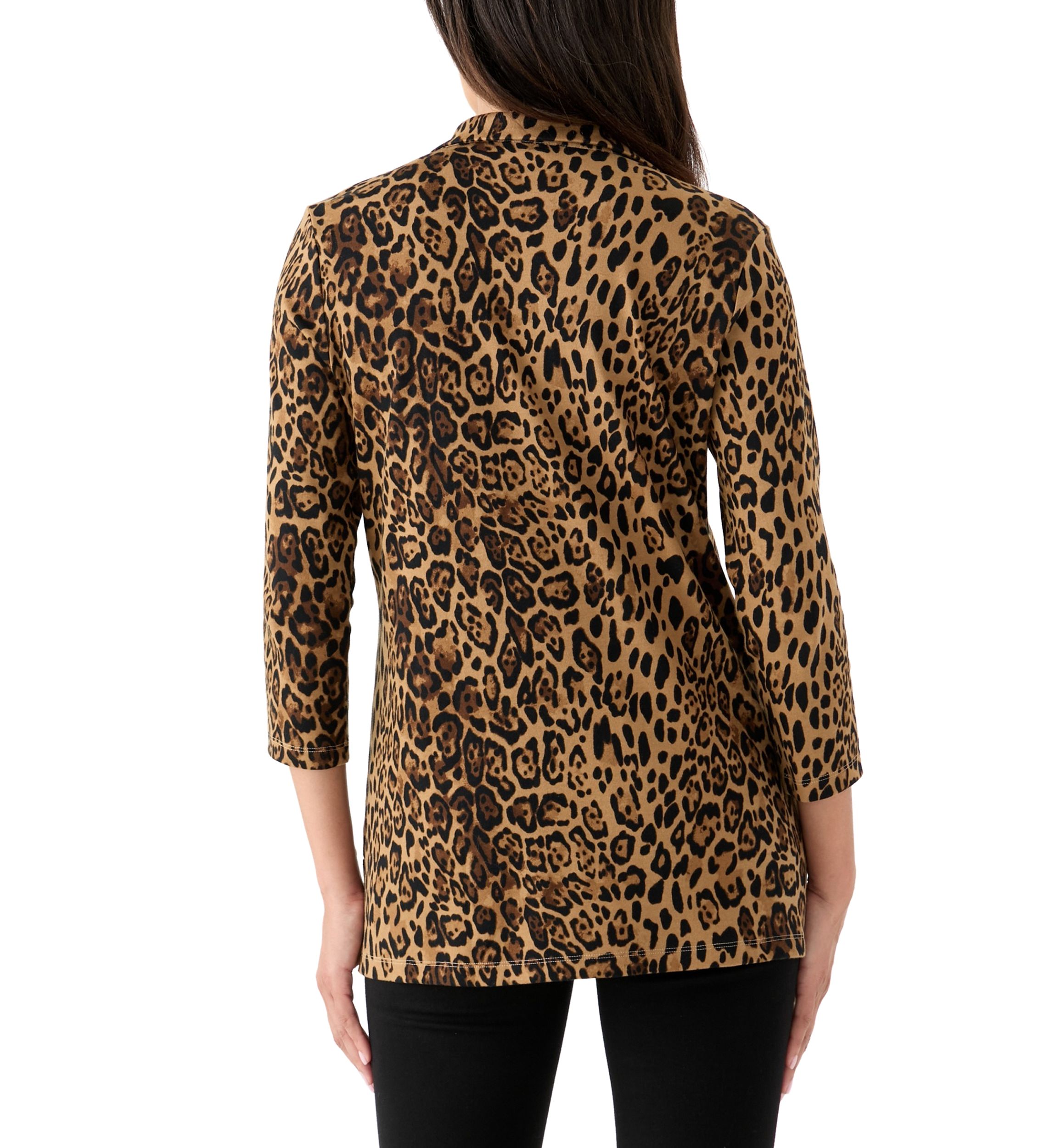 Womens Printed 3/4 Polo Top