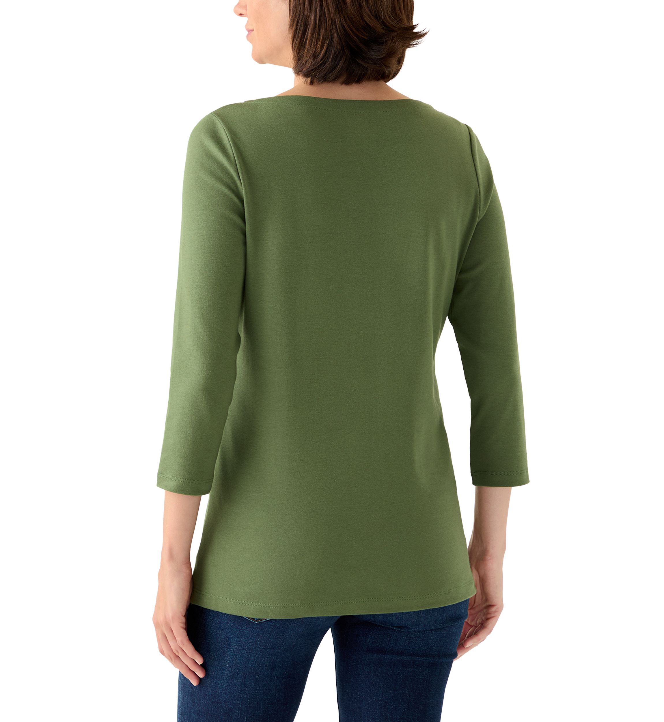 Womens Three-Quarter Split Neck Top