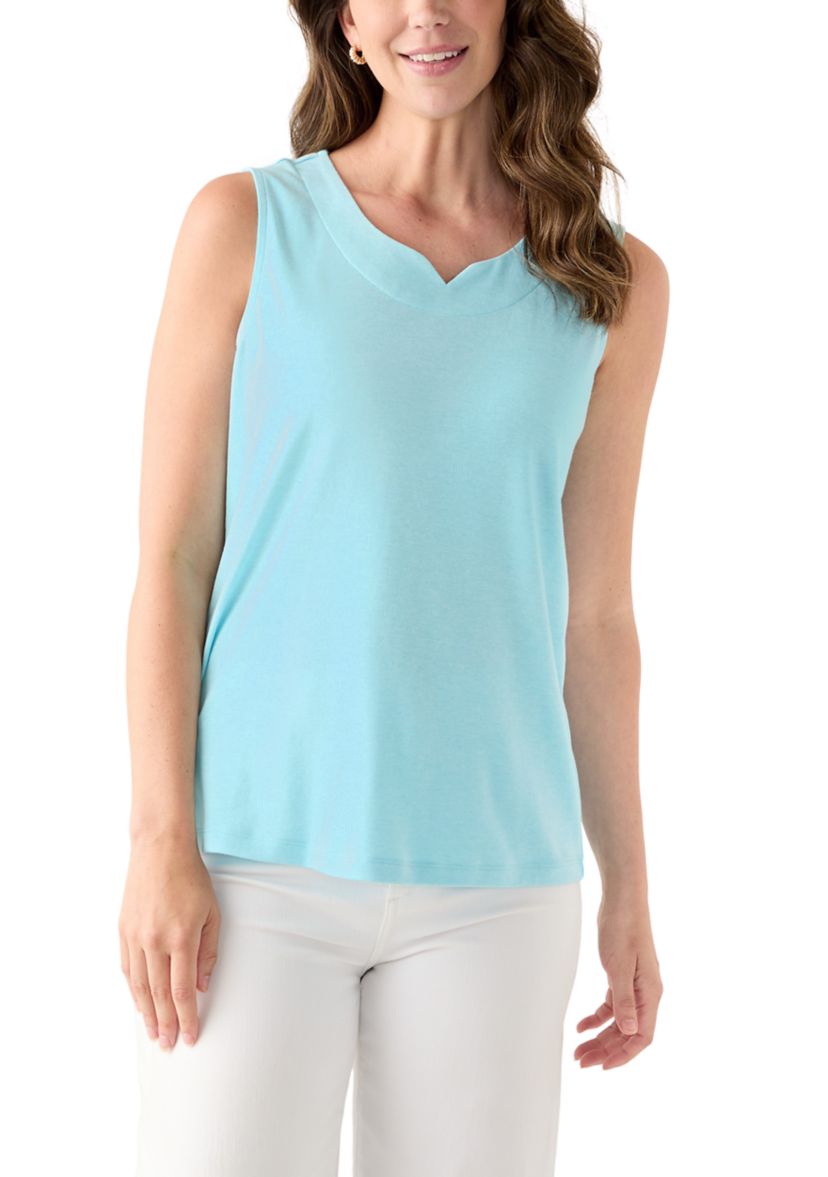 Womens Split Neck Tank Top