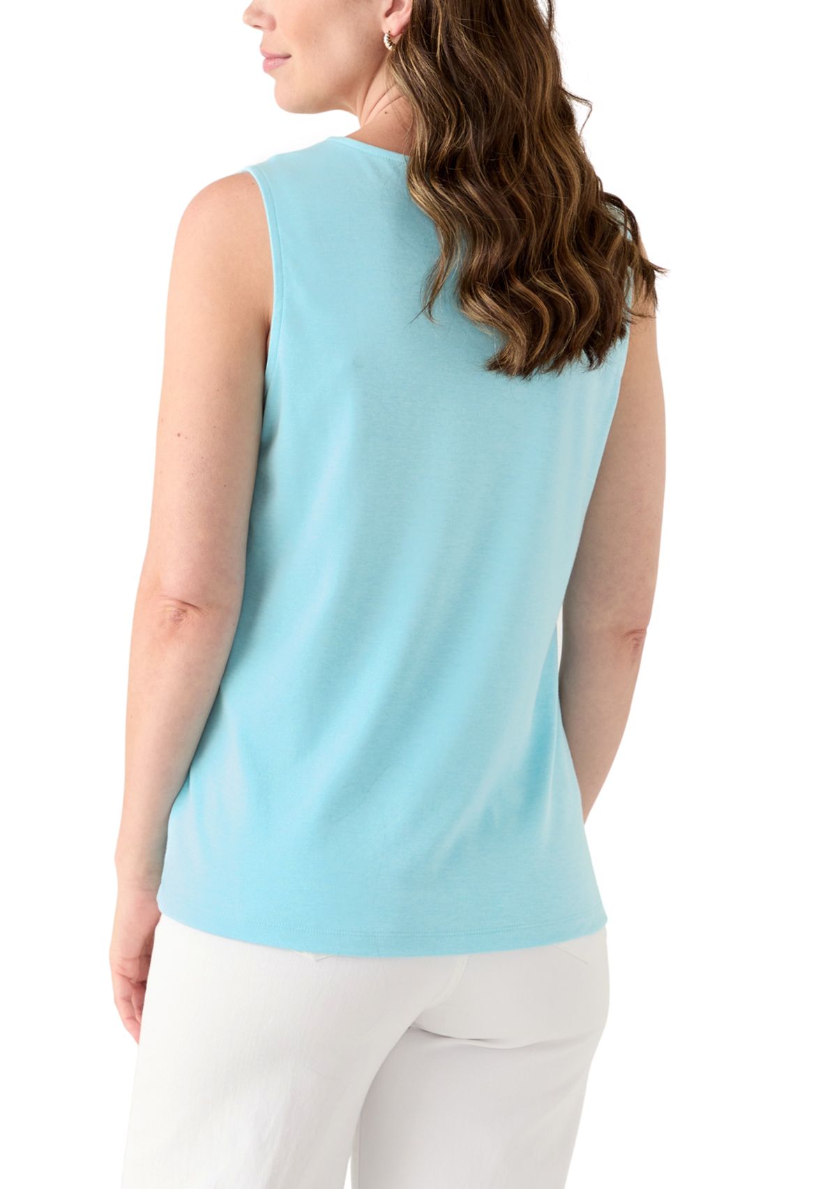 Womens Split Neck Tank Top