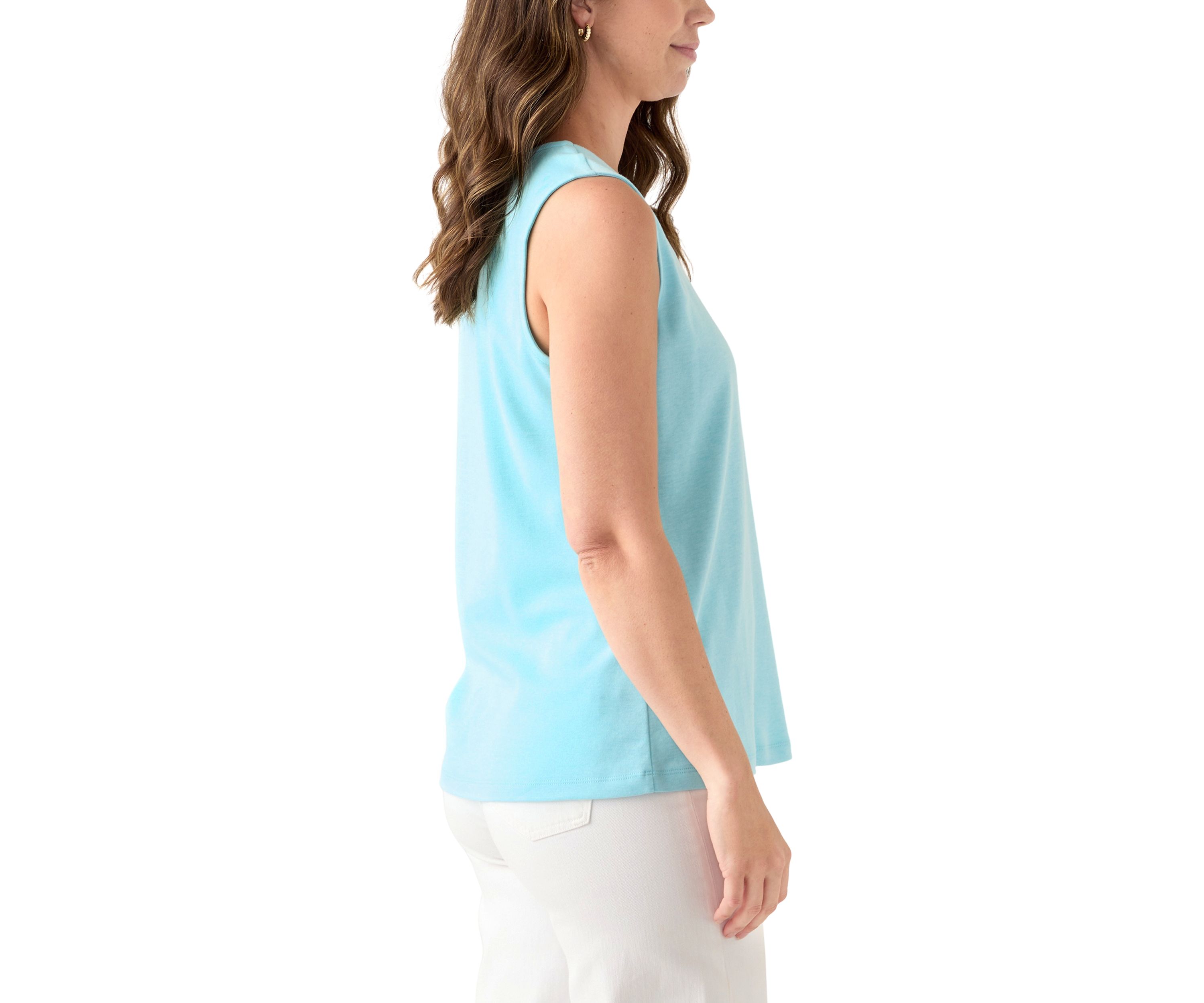 Womens Split Neck Tank Top