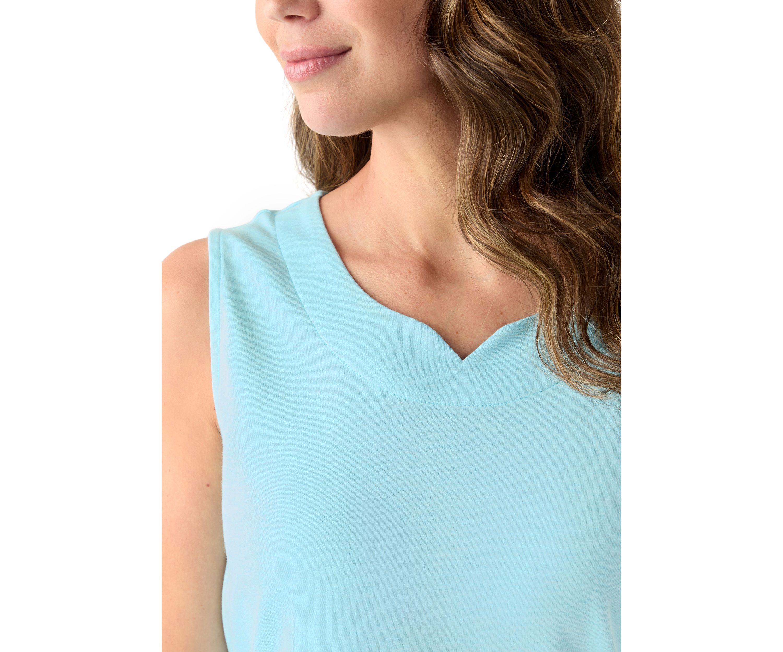 Womens Split Neck Tank Top