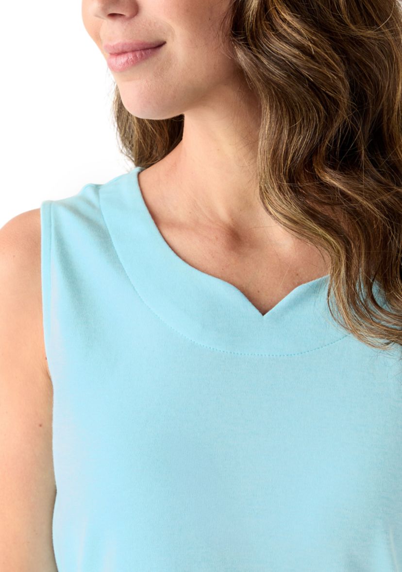 Womens Split Neck Tank Top