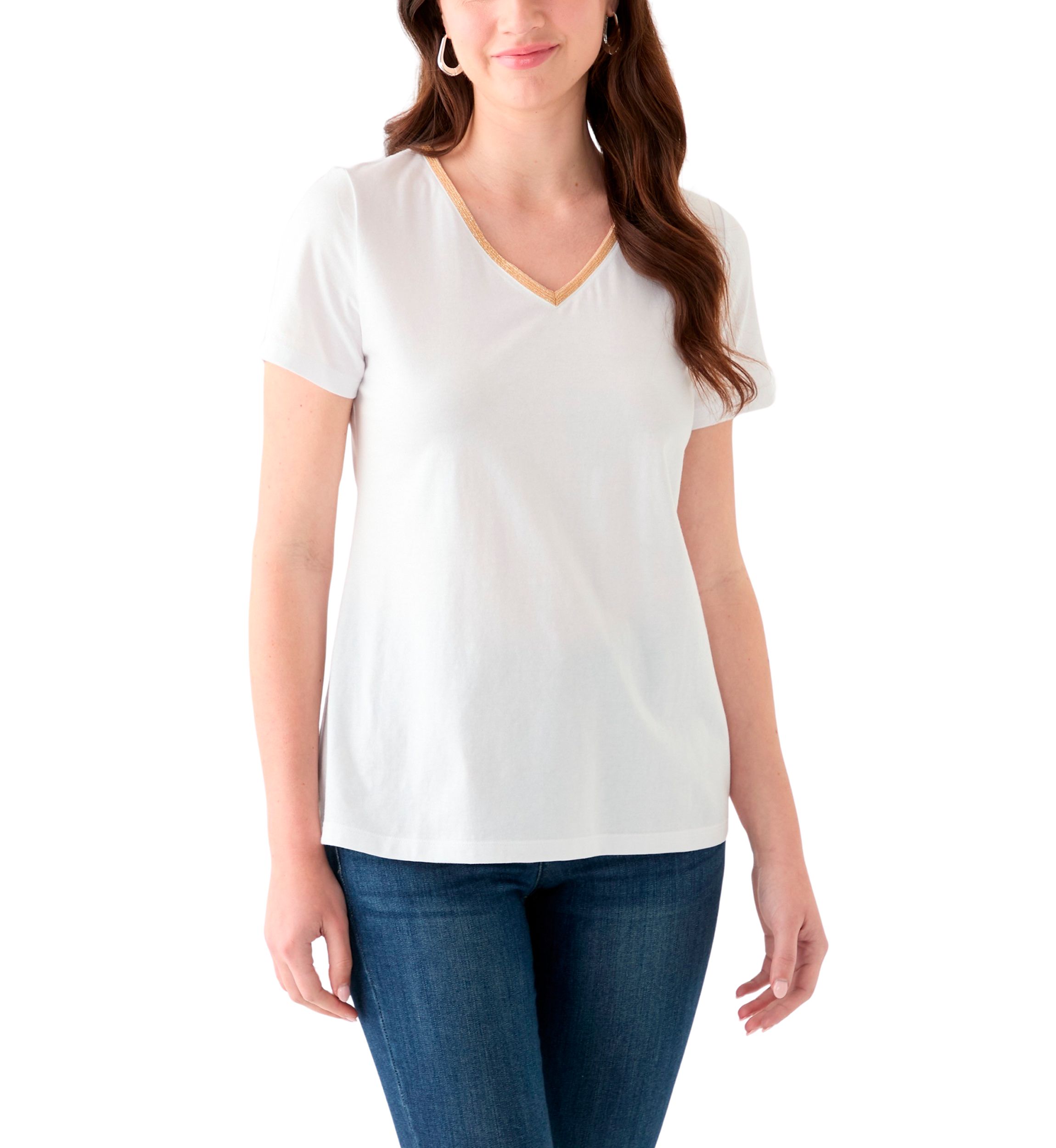 Womens Short Sleeve V-Neck T-Shirt