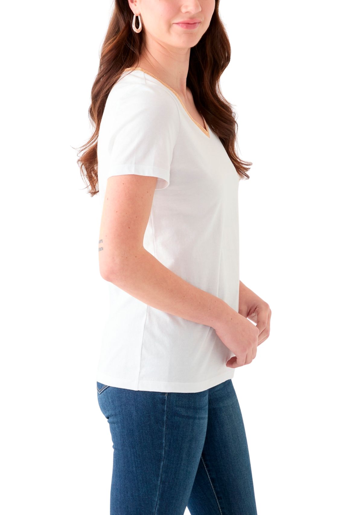 Womens Short Sleeve V-Neck T-Shirt