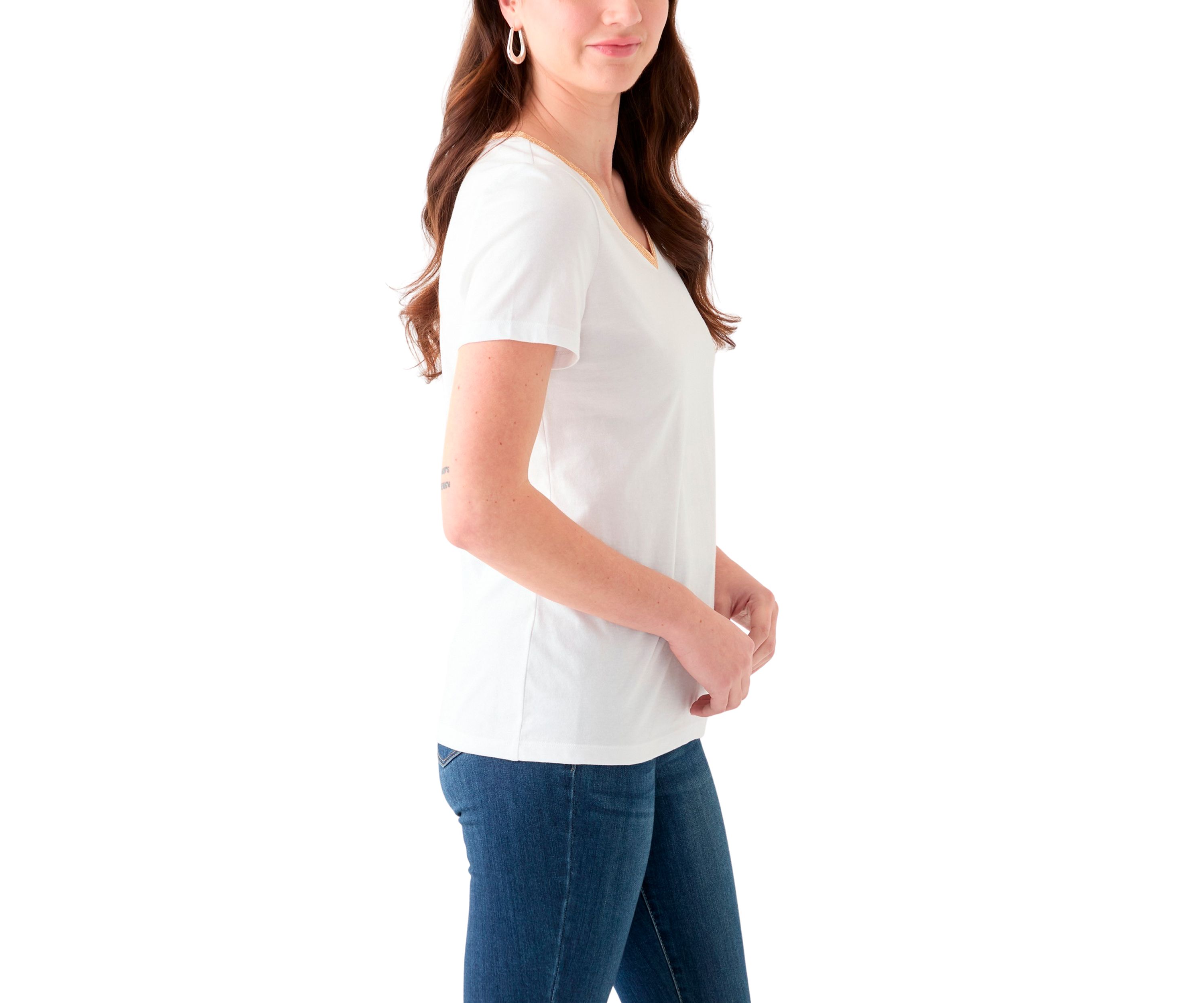 Womens Short Sleeve V-Neck T-Shirt