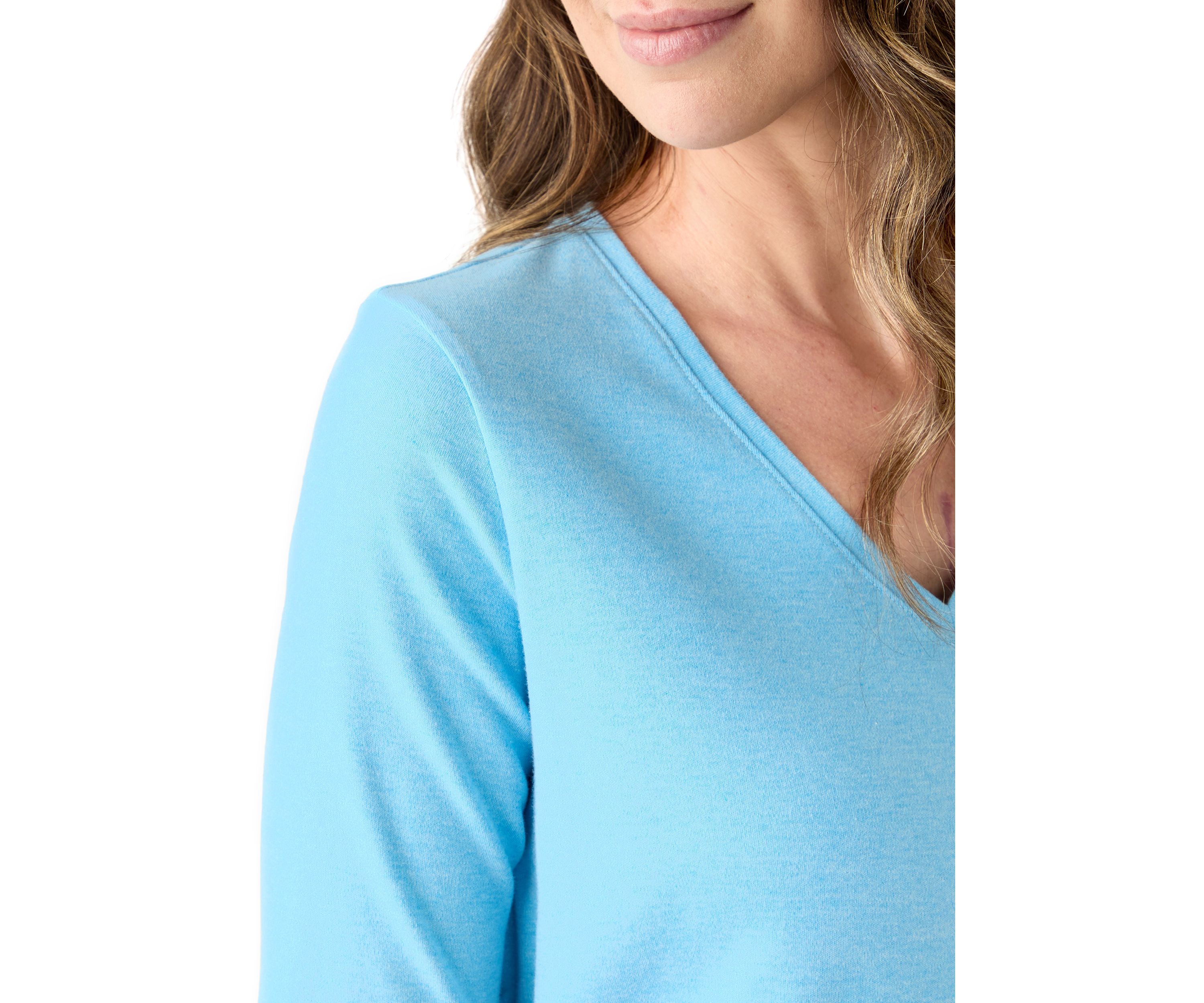Womens Elbow Sleeve V-Neck T-Shirt