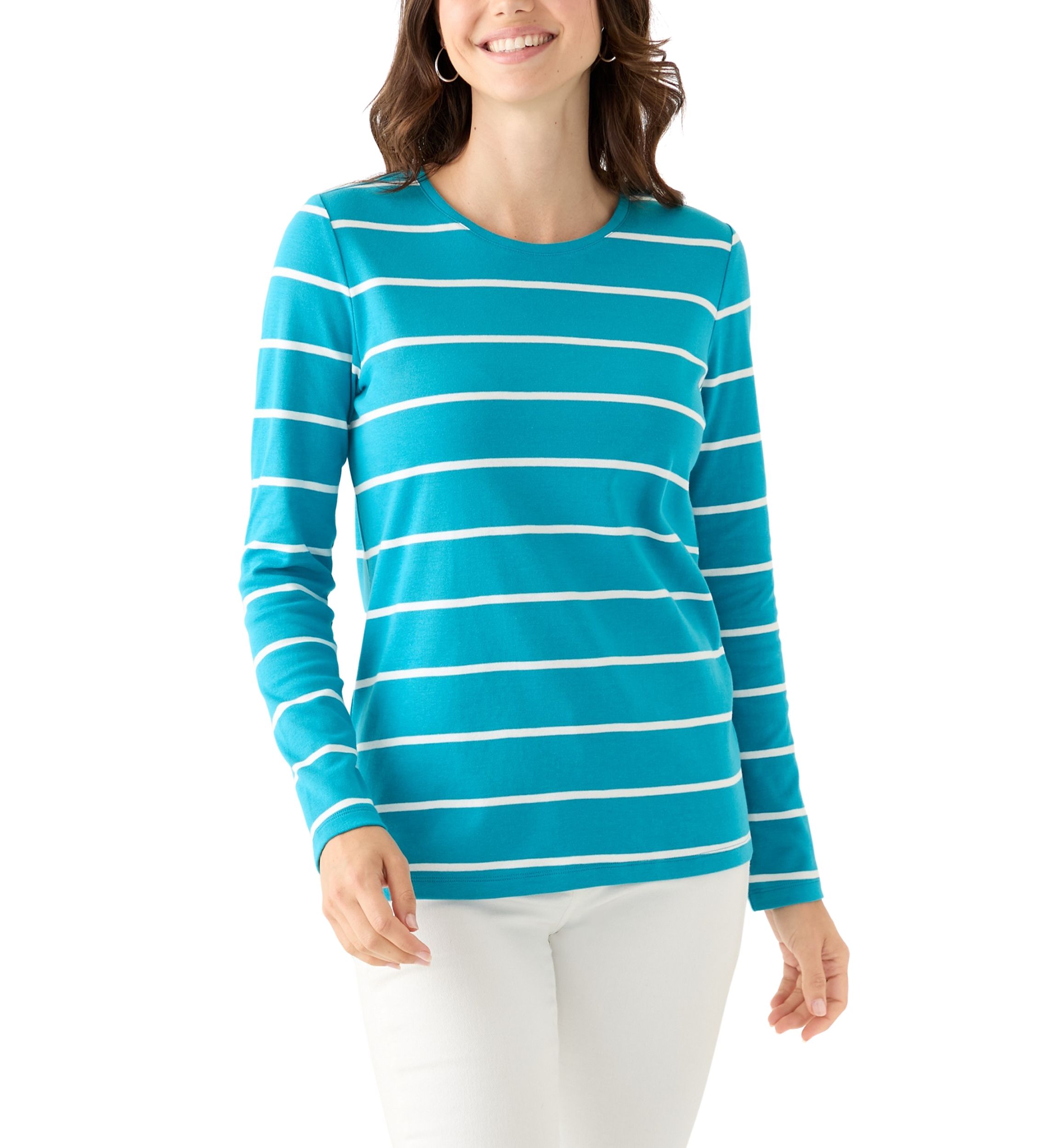 Womens Long Sleeve Stripe Top