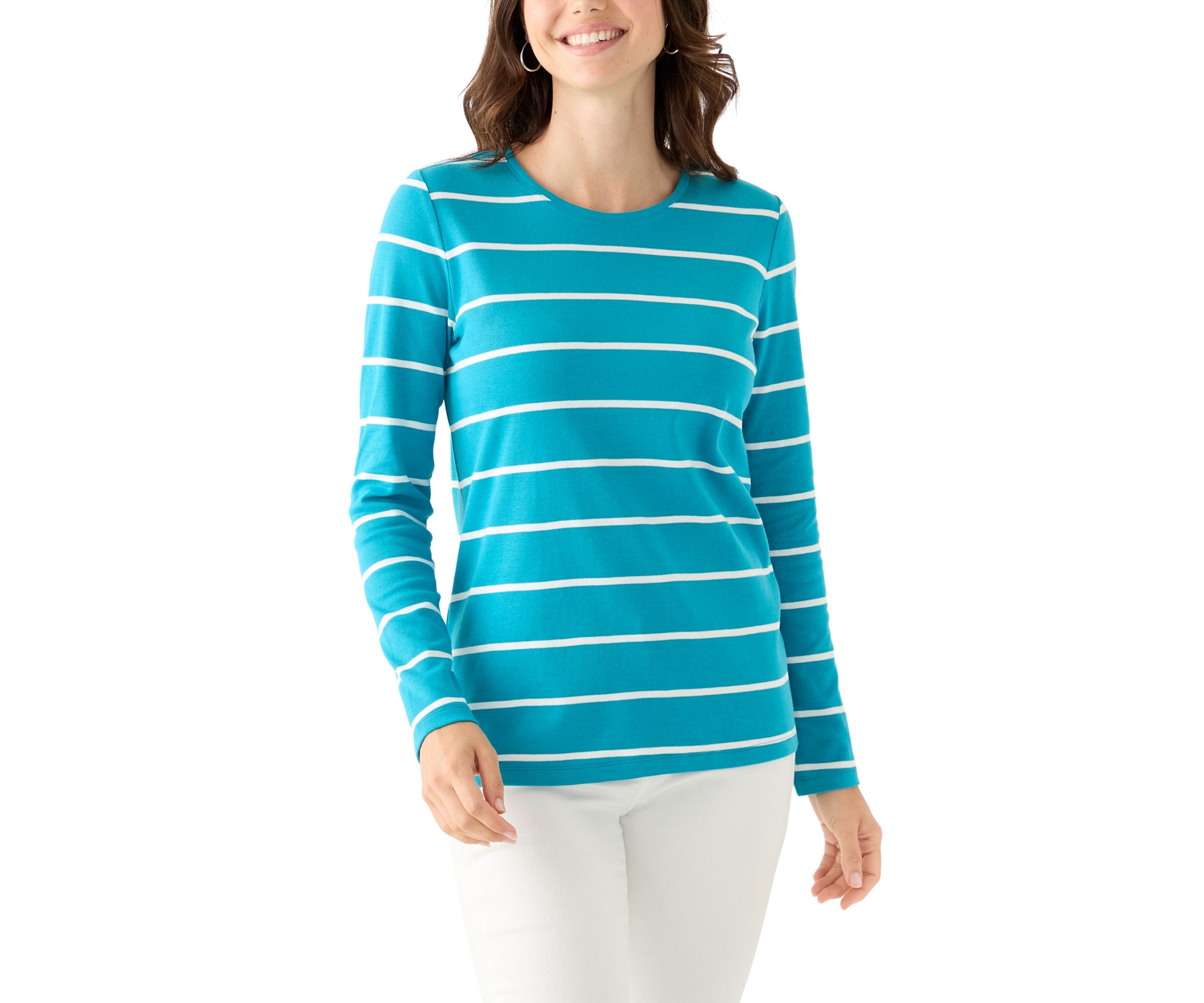 Womens Long Sleeve Stripe Top