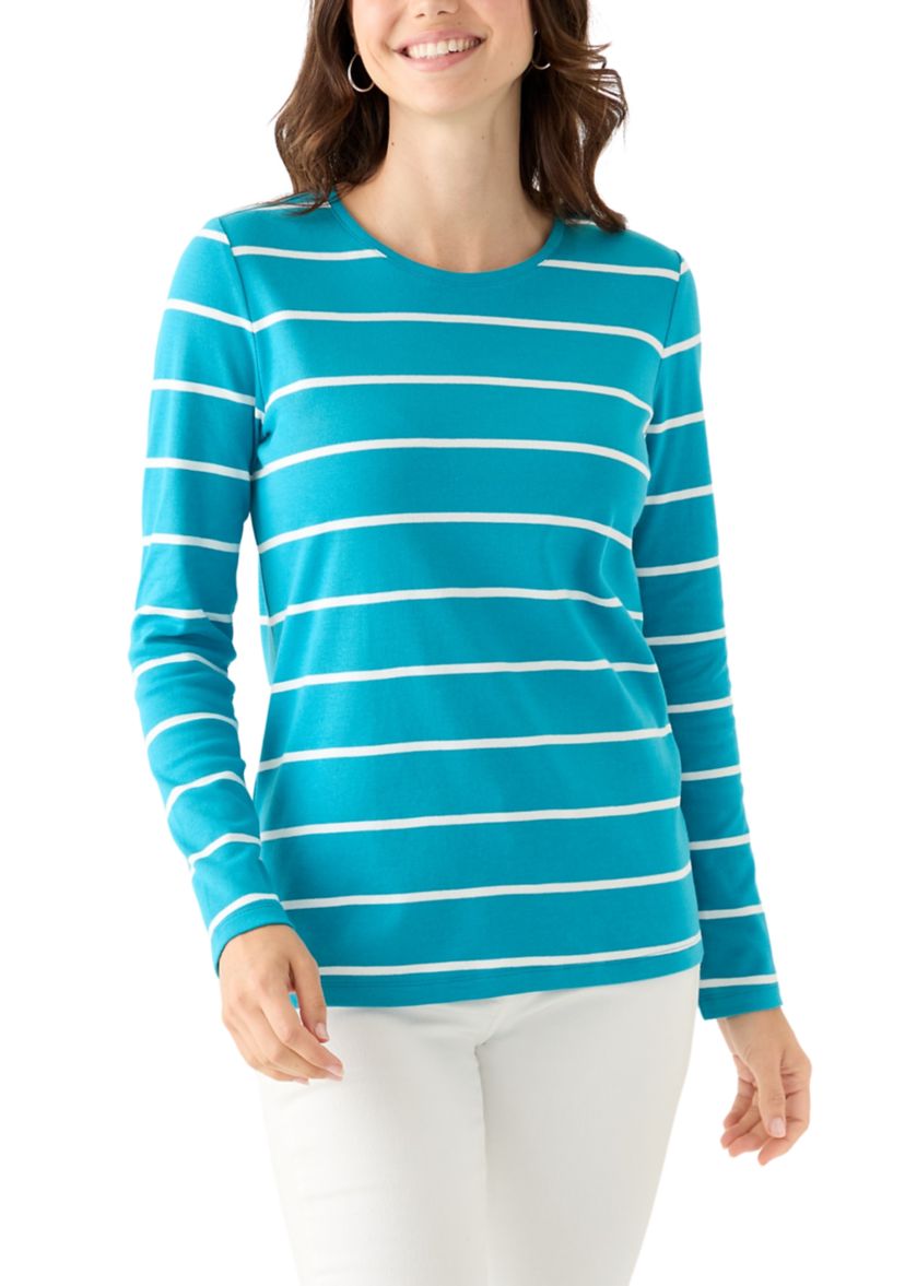 Womens Long Sleeve Stripe Top