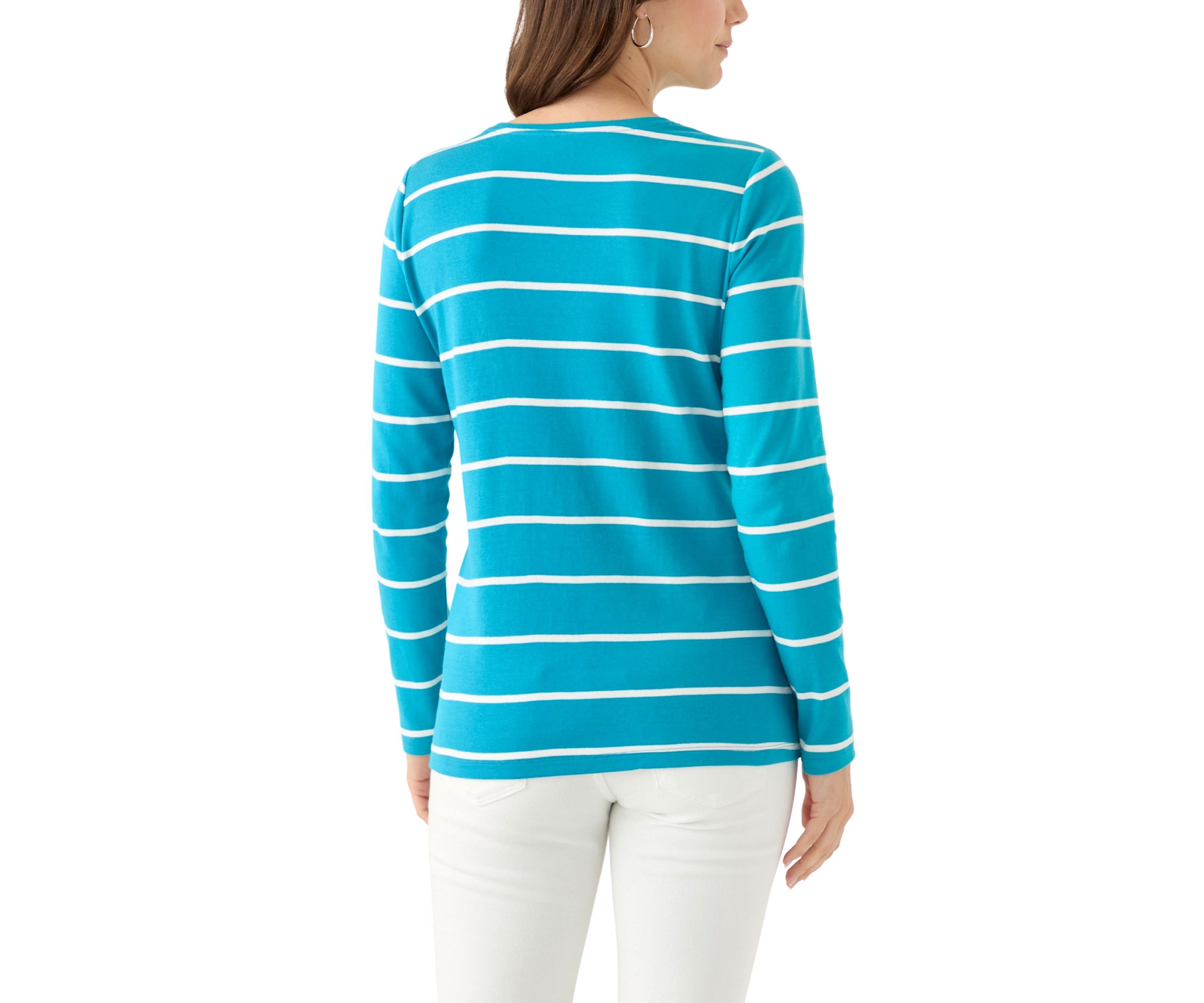 Womens Long Sleeve Stripe Top