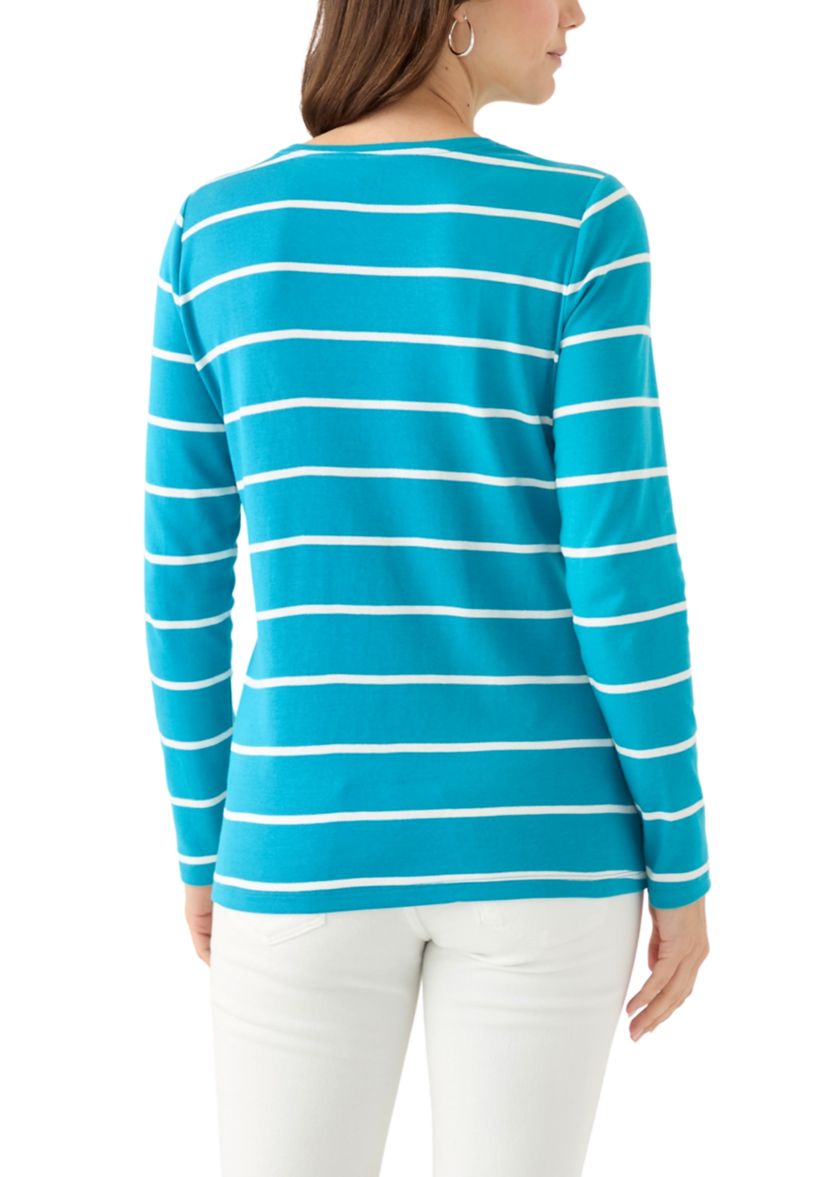 Womens Long Sleeve Stripe Top