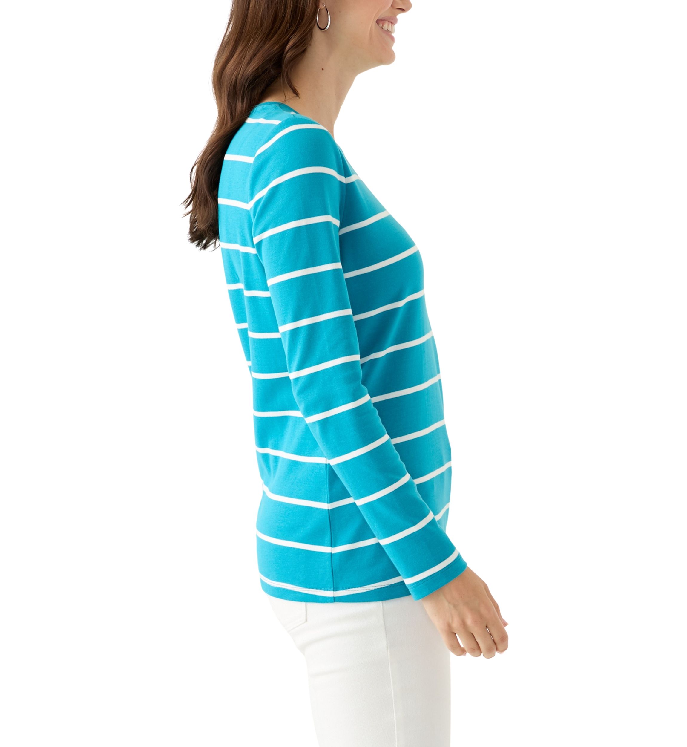 Womens Long Sleeve Stripe Top