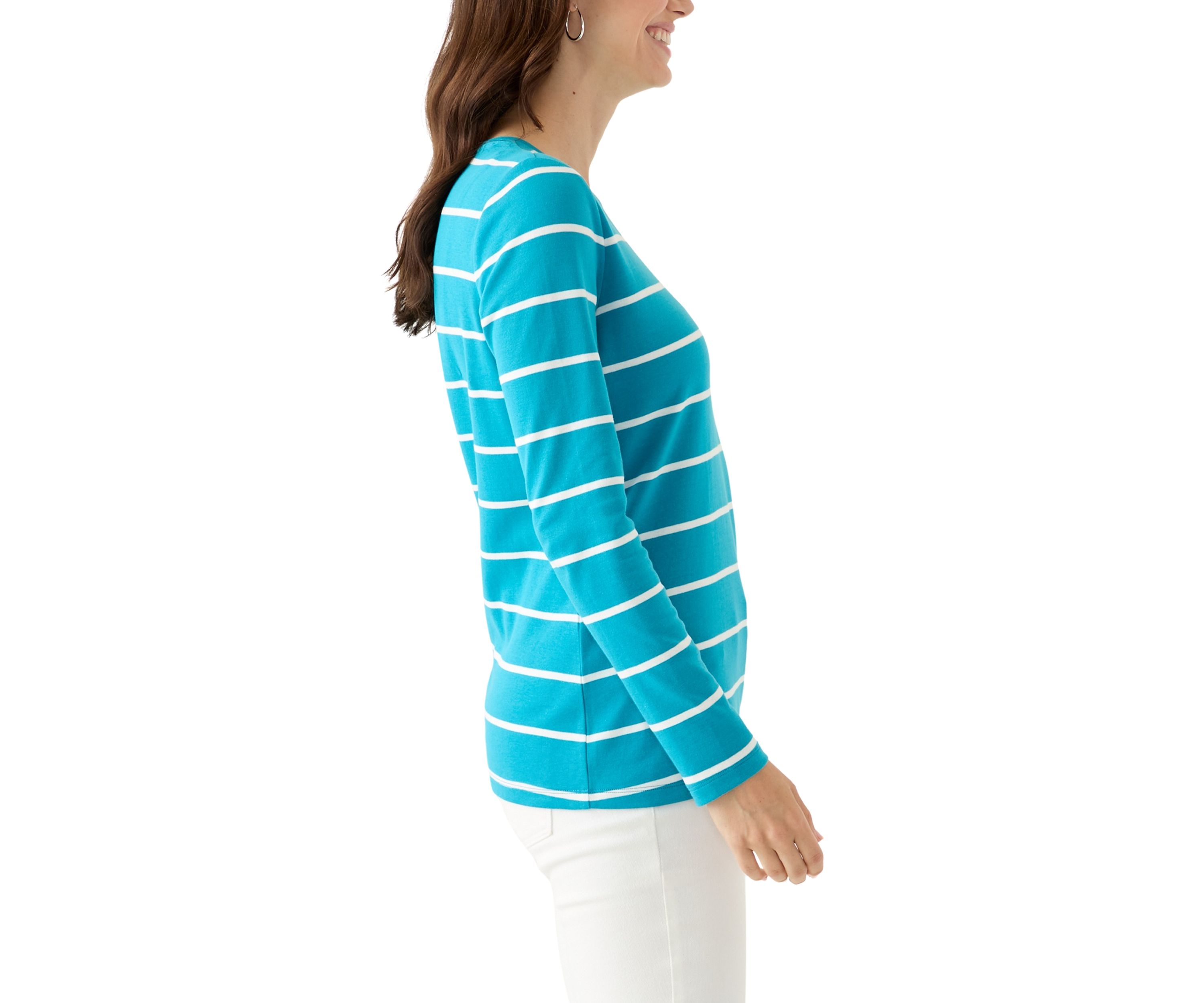 Womens Long Sleeve Stripe Top