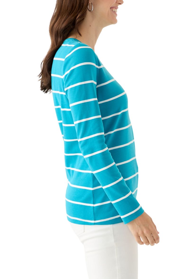 Womens Long Sleeve Stripe Top