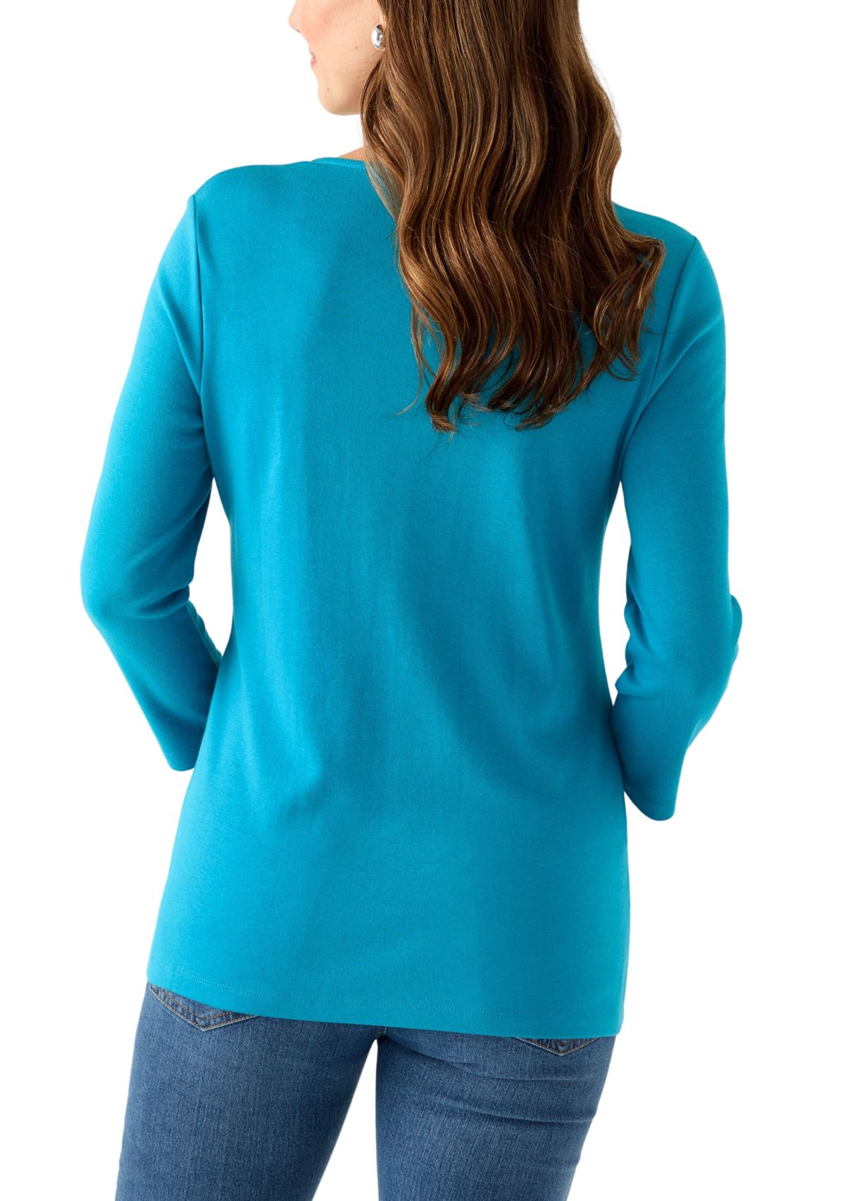 Womens Detailed V-Neck Shirt