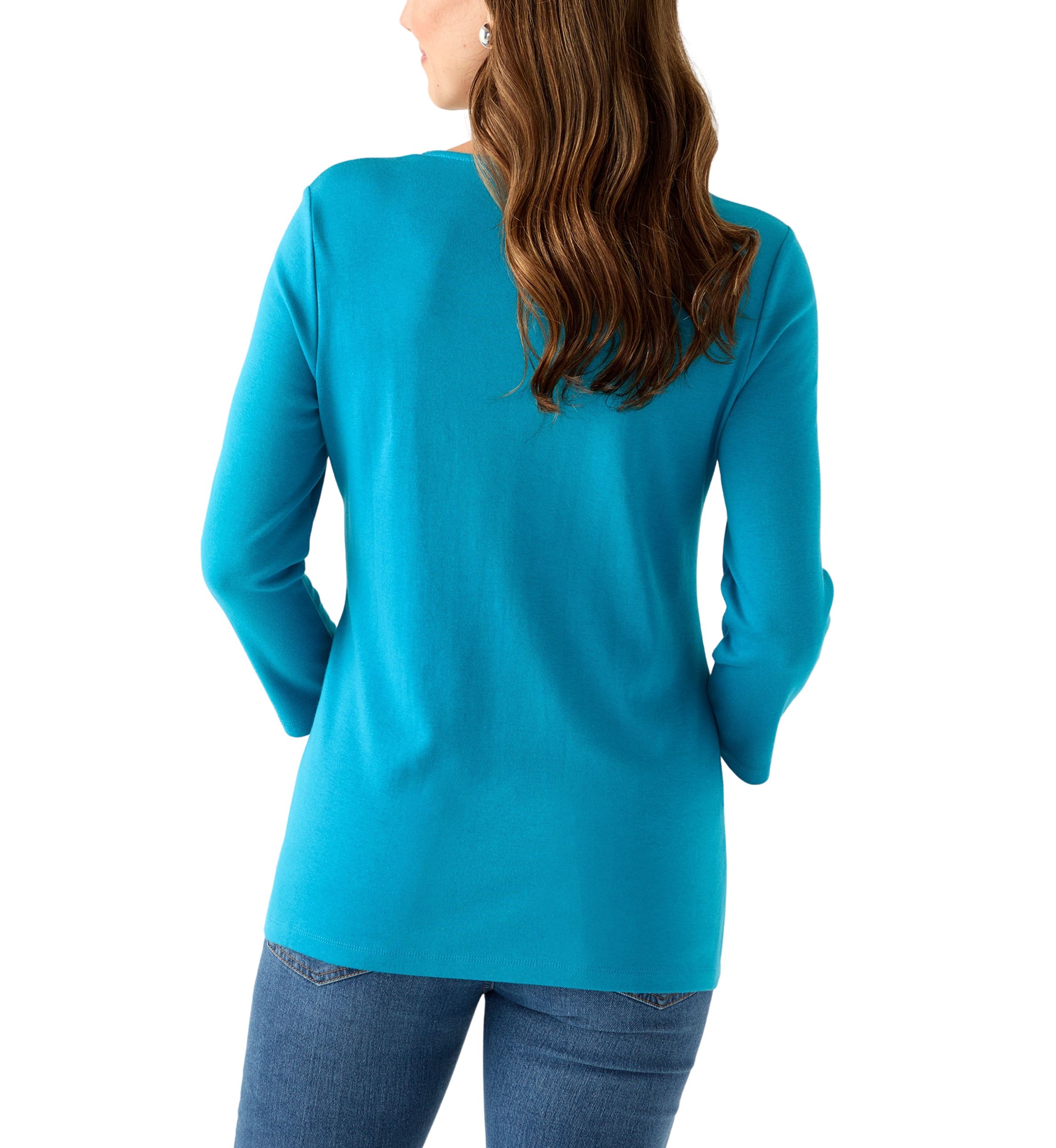 Womens Detailed V-Neck Shirt