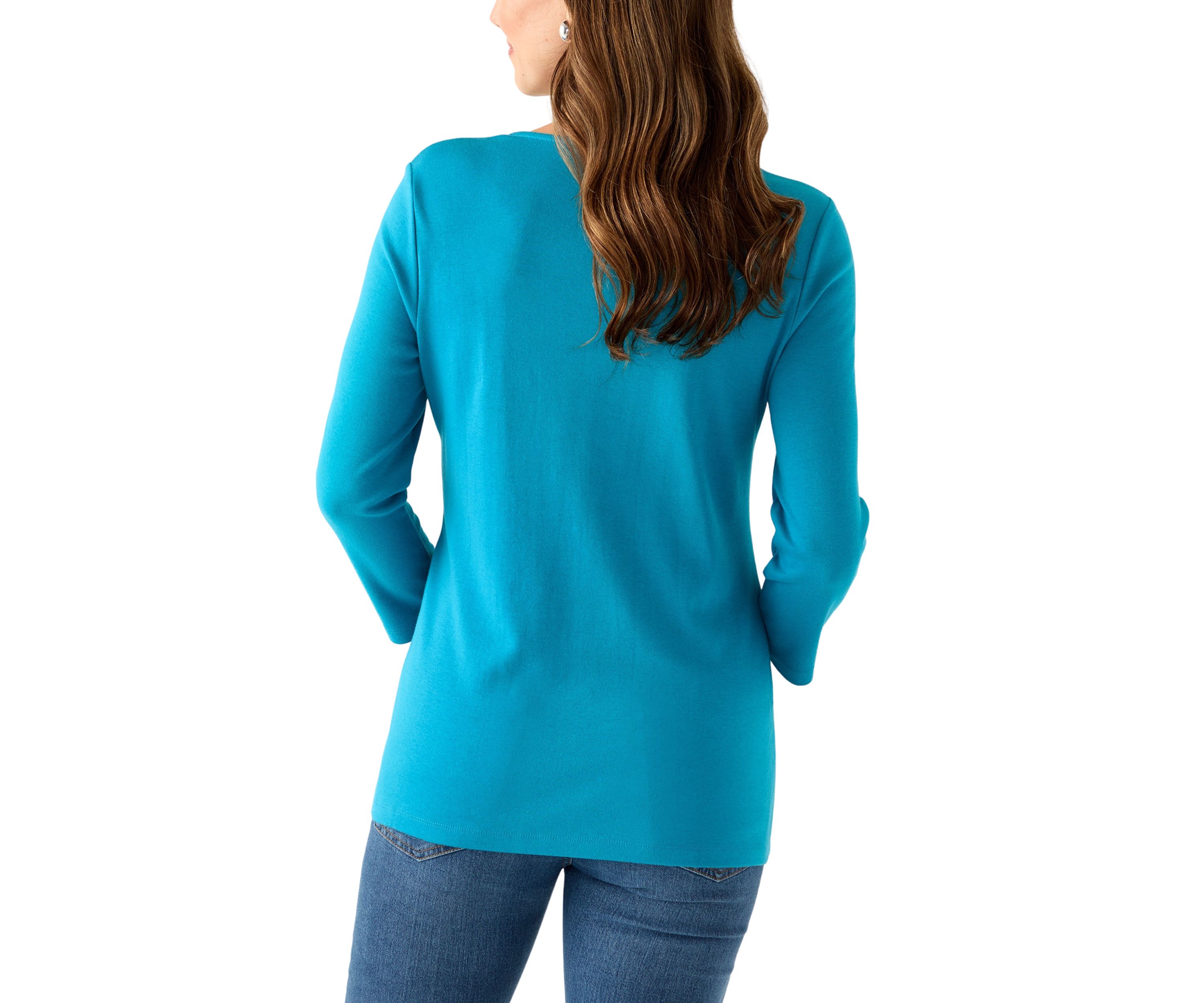 Womens Detailed V-Neck Shirt