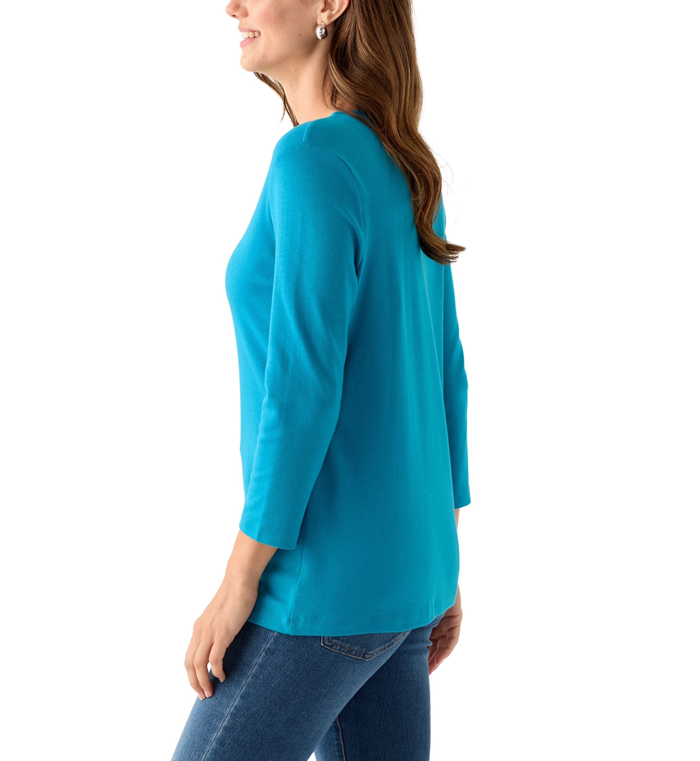 Womens Detailed V-Neck Shirt