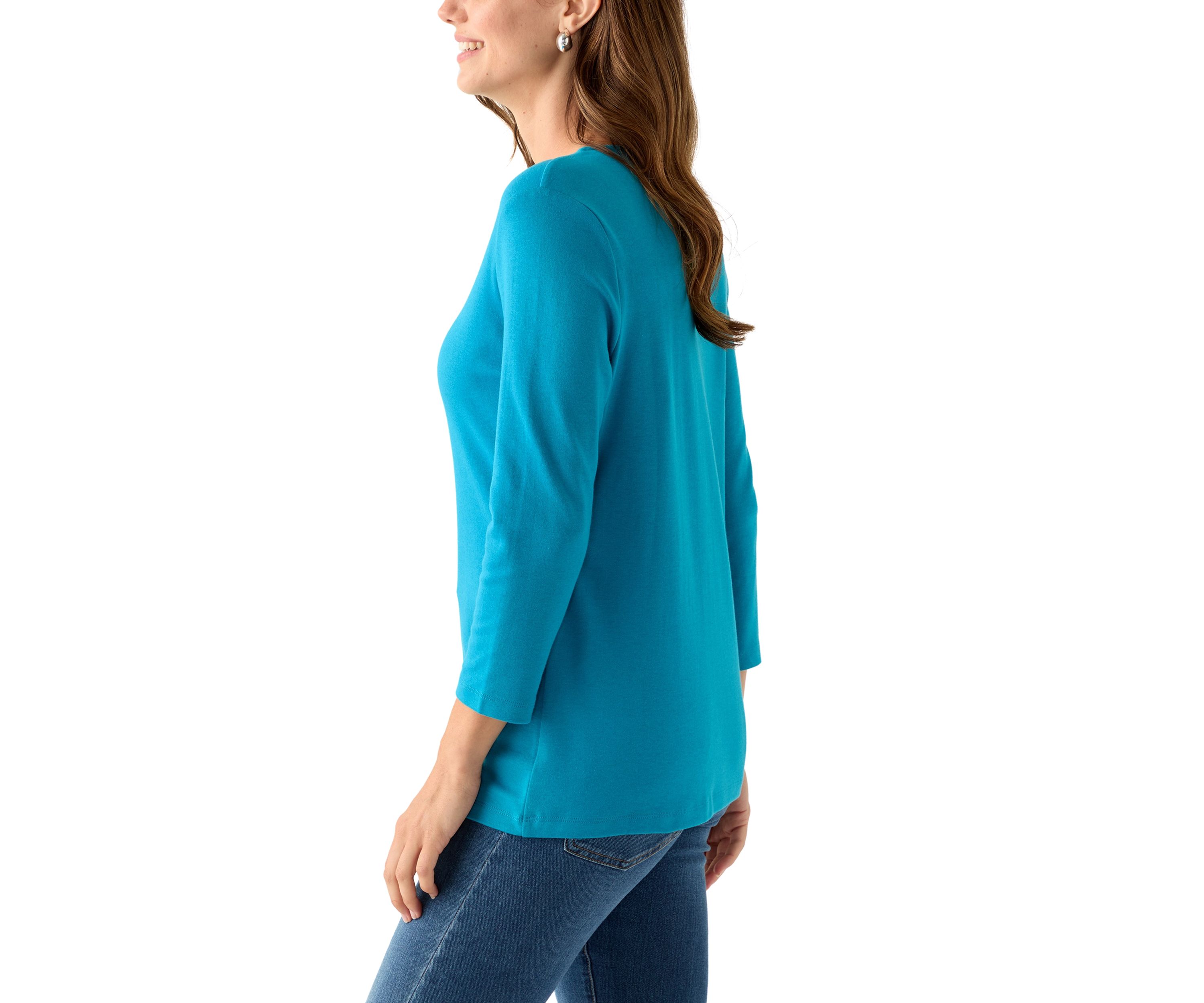 Womens Detailed V-Neck Shirt